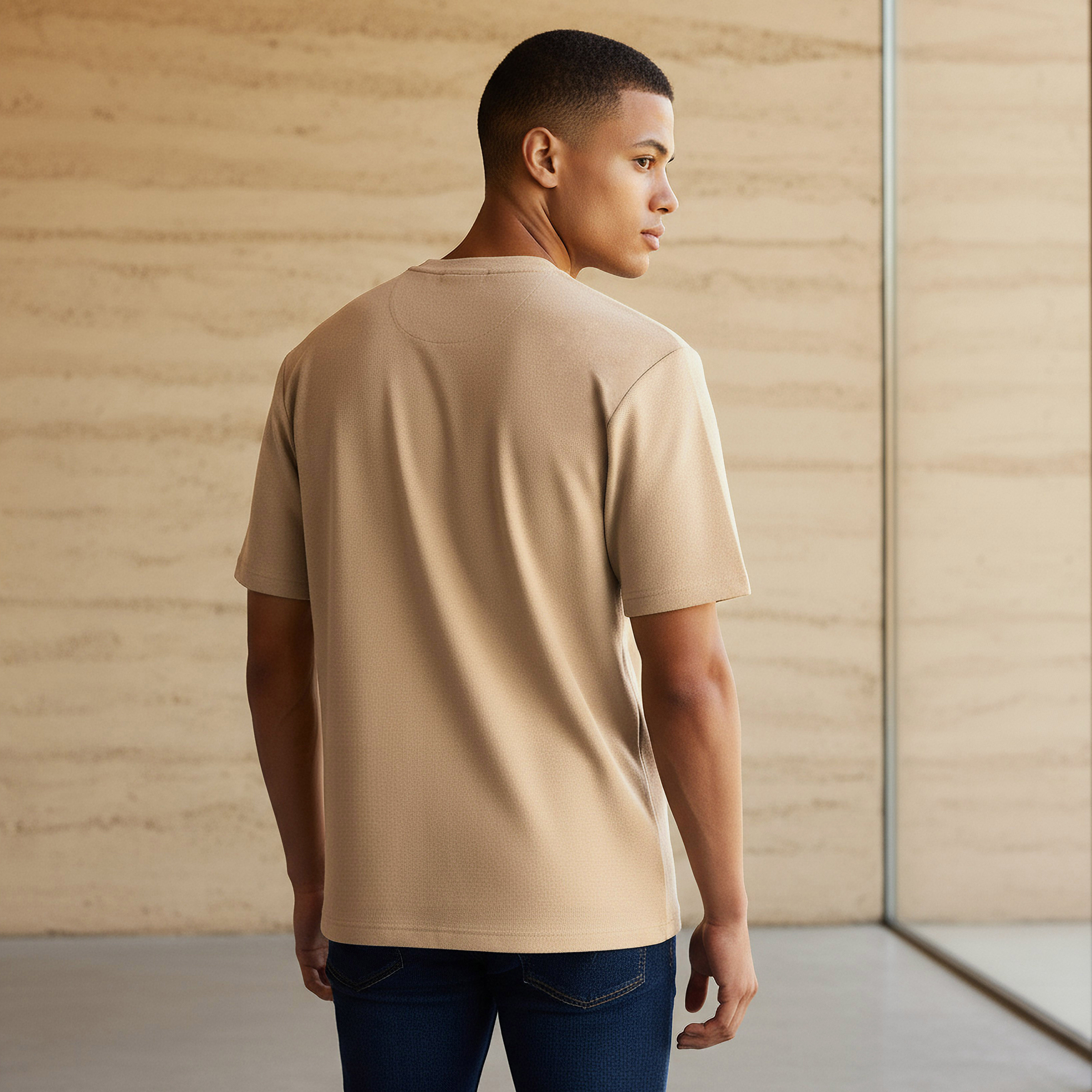 Men Relaxed Fit Crew Neck Short Sleeves Textured T-shirt-men-clothing-tshirtsandpolos-tshirts-image-3
