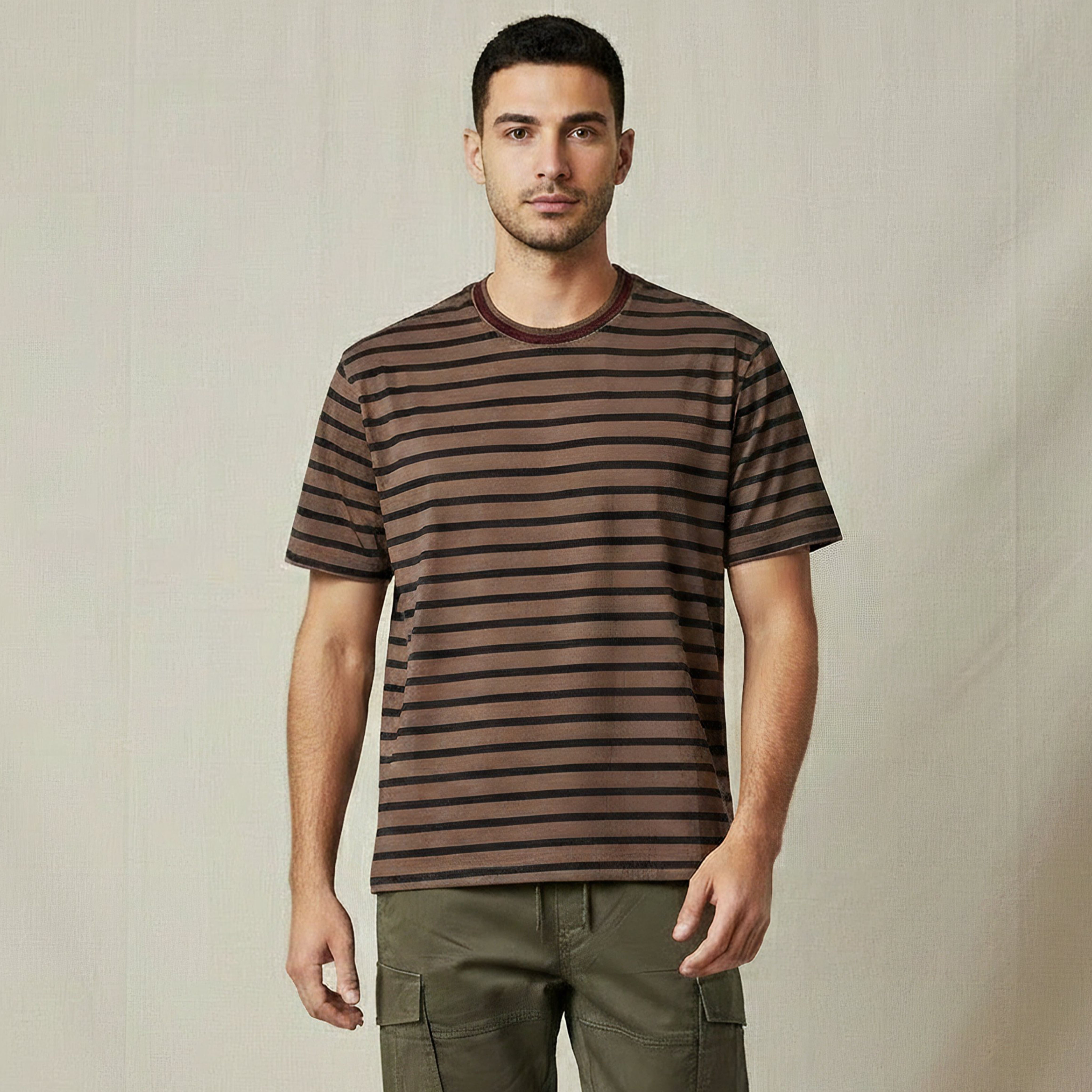 Men Regular Fit Crew Neck Short Sleeves Striped T-shirt-men-clothing-tshirtsandpolos-tshirts-image-1