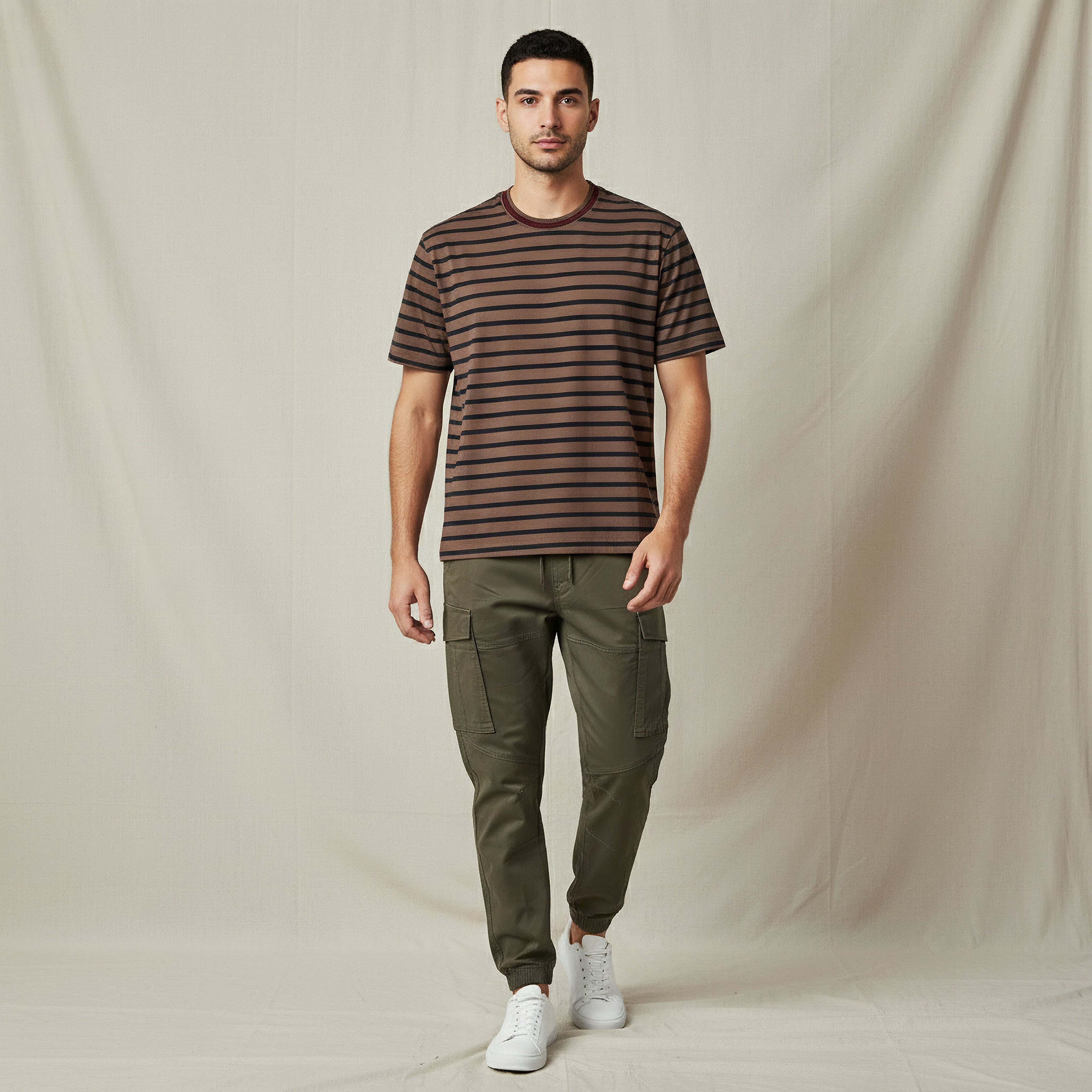 Men Regular Fit Crew Neck Short Sleeves Striped T-shirt-men-clothing-tshirtsandpolos-tshirts-image-2