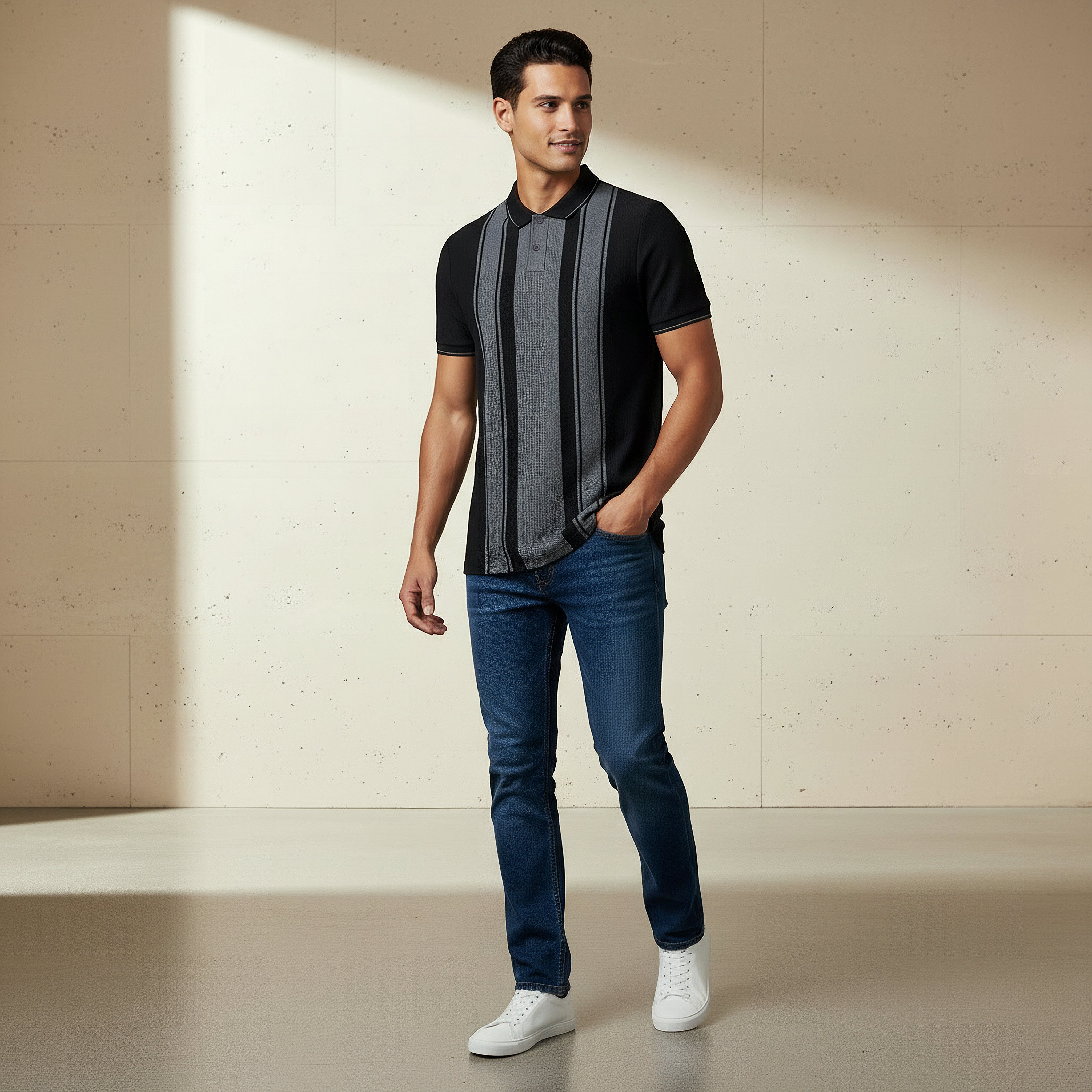 Men Short Sleeves Striped Polo T-shirt-men-clothing-tshirtsandpolos-polos-image-2