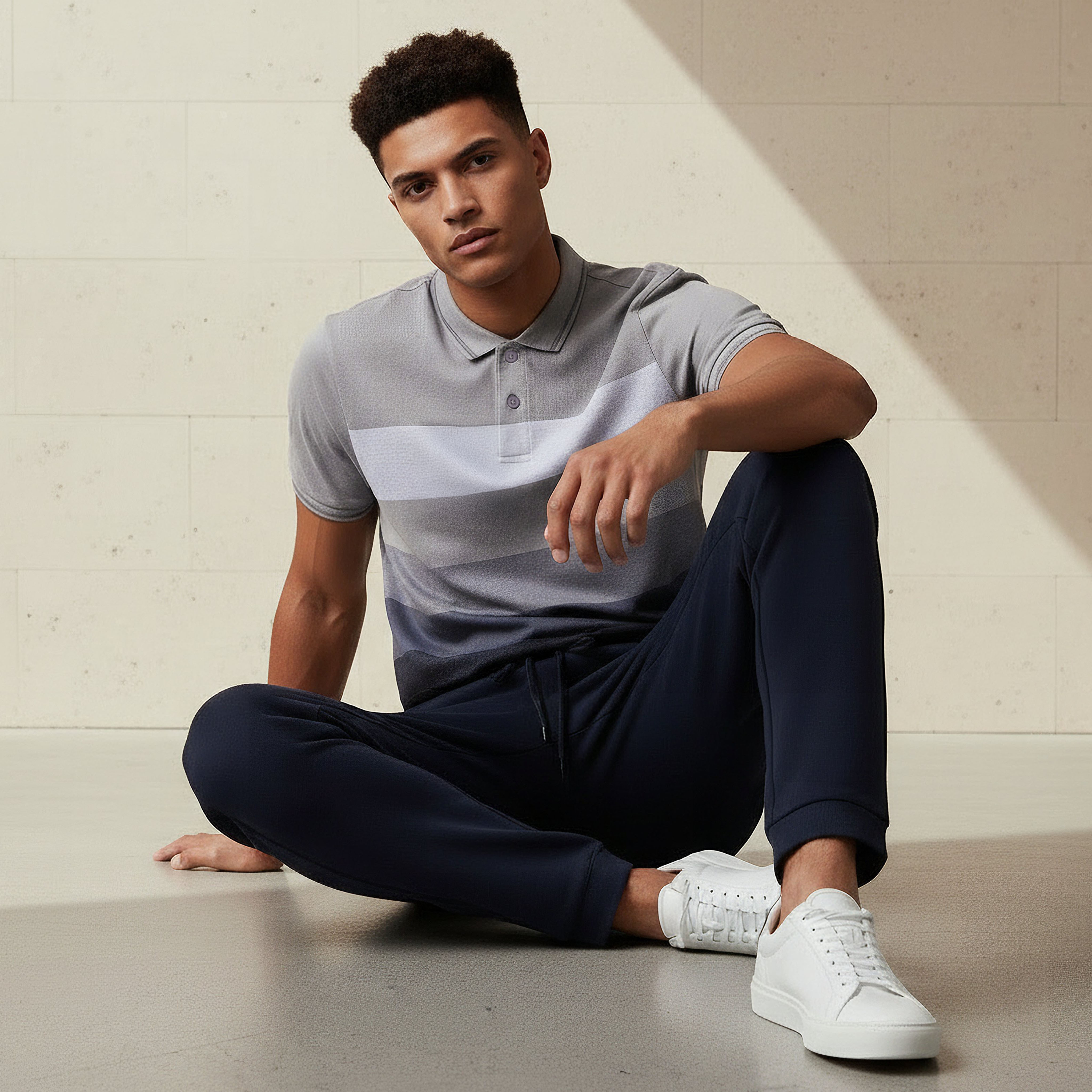 Men Short Sleeves Striped Pique Detail Polo T-shirt-men-clothing-tshirtsandpolos-polos-image-3