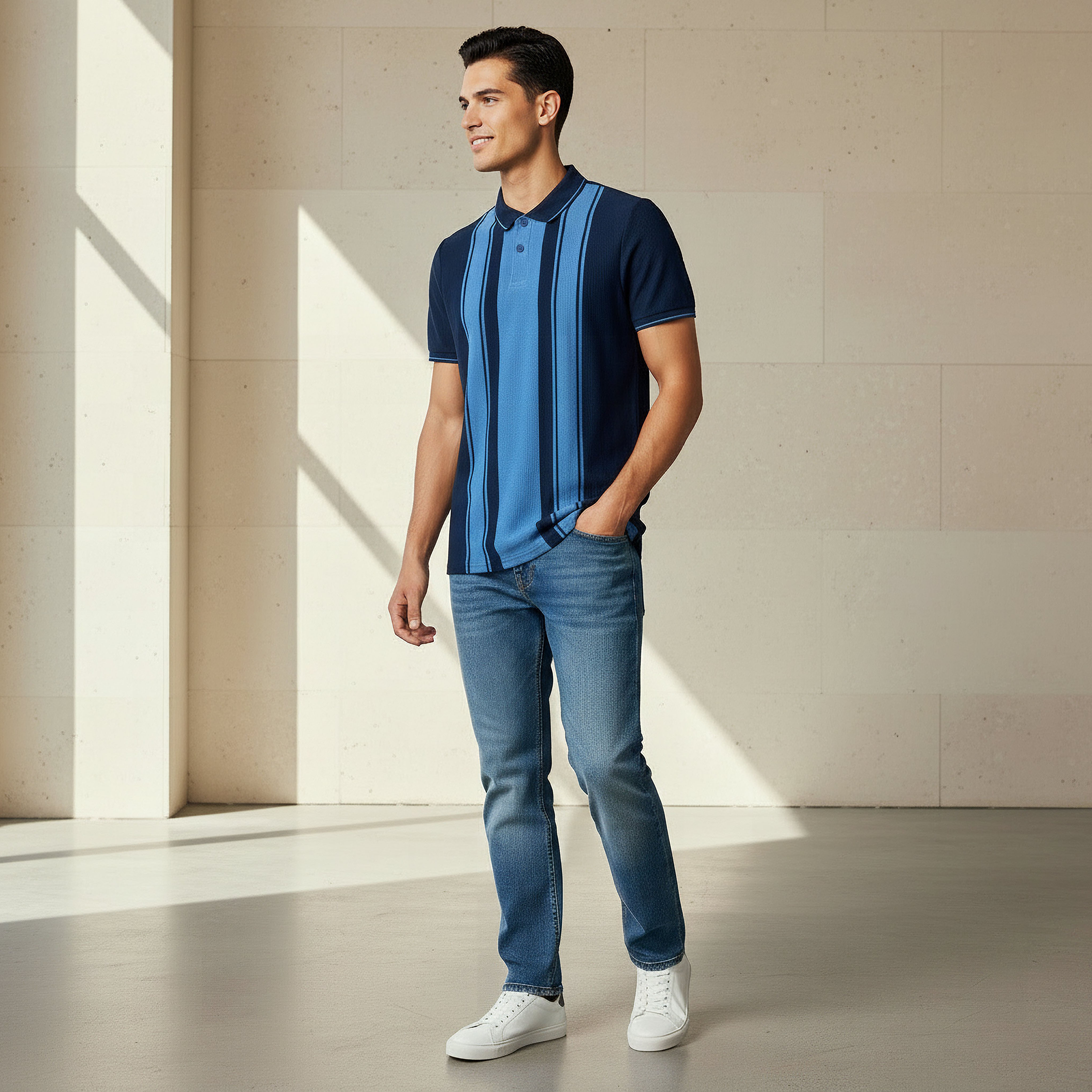 Men Short Sleeves Striped Polo T-shirt-men-clothing-tshirtsandpolos-polos-image-3