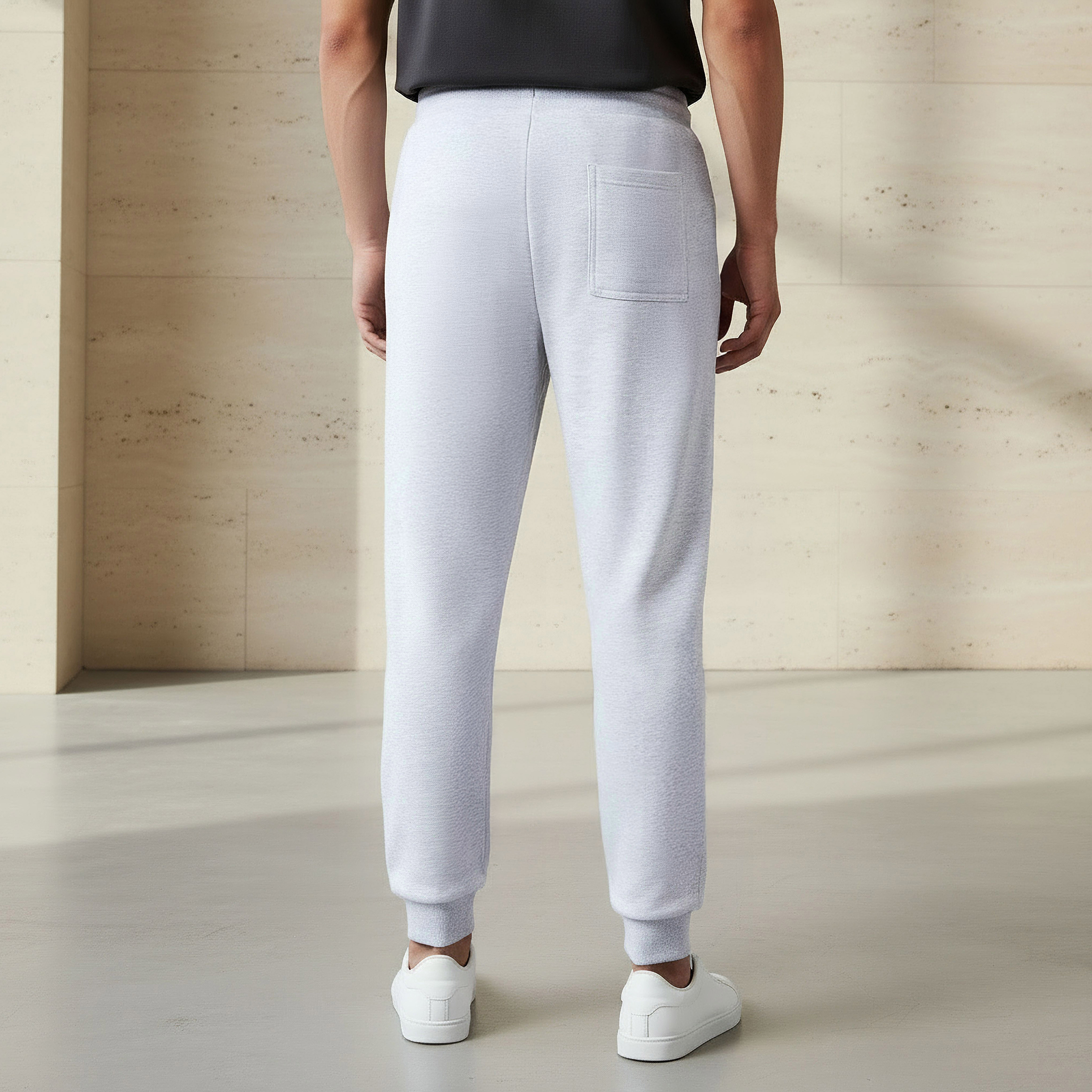 بنطلون رياضي بقصة عادية وإغلاق رباط خصر للرجال-men-clothing-bottoms-joggers-image-3