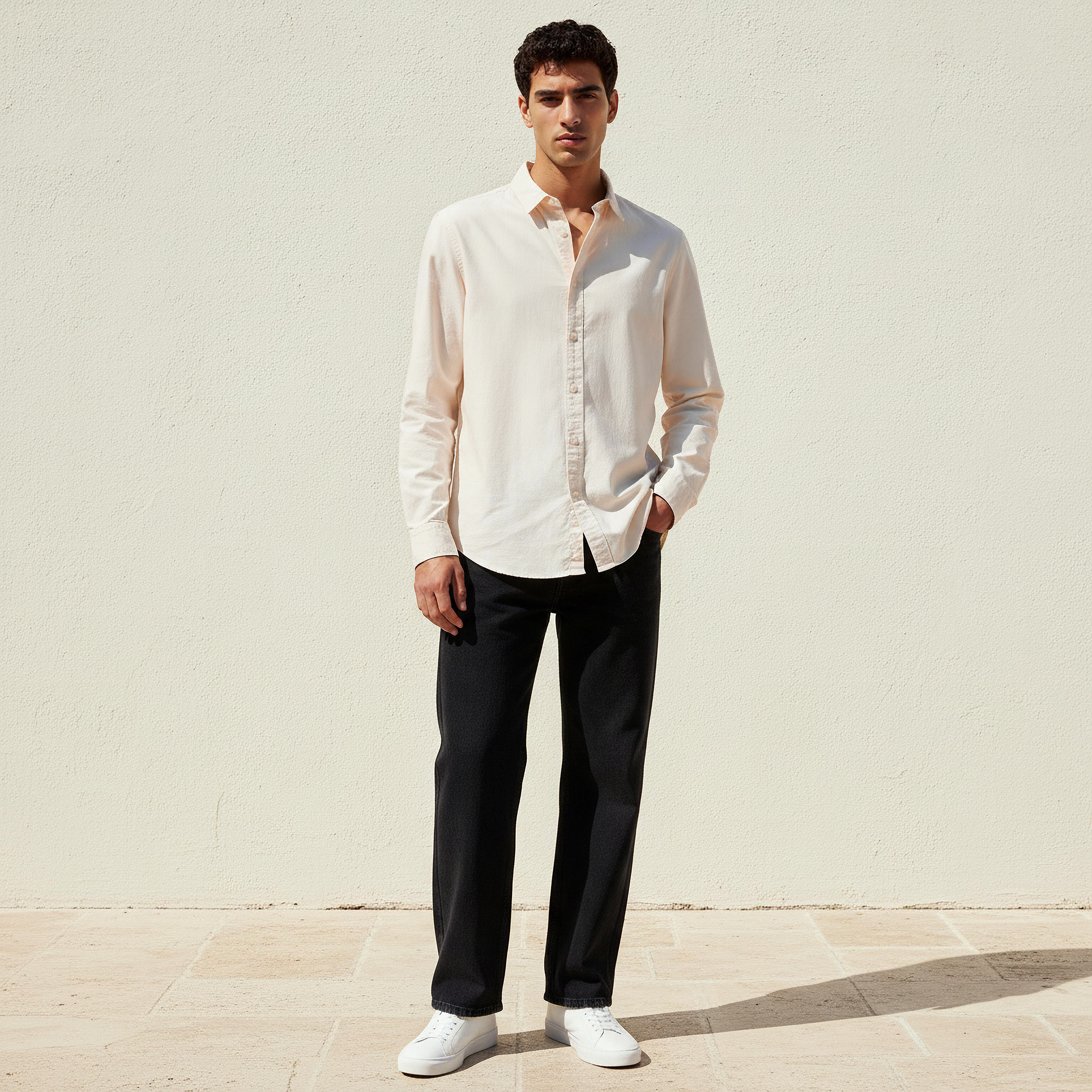Men Regular Fit Collared Long Sleeve Shirt-men-clothing-shirts-image-3