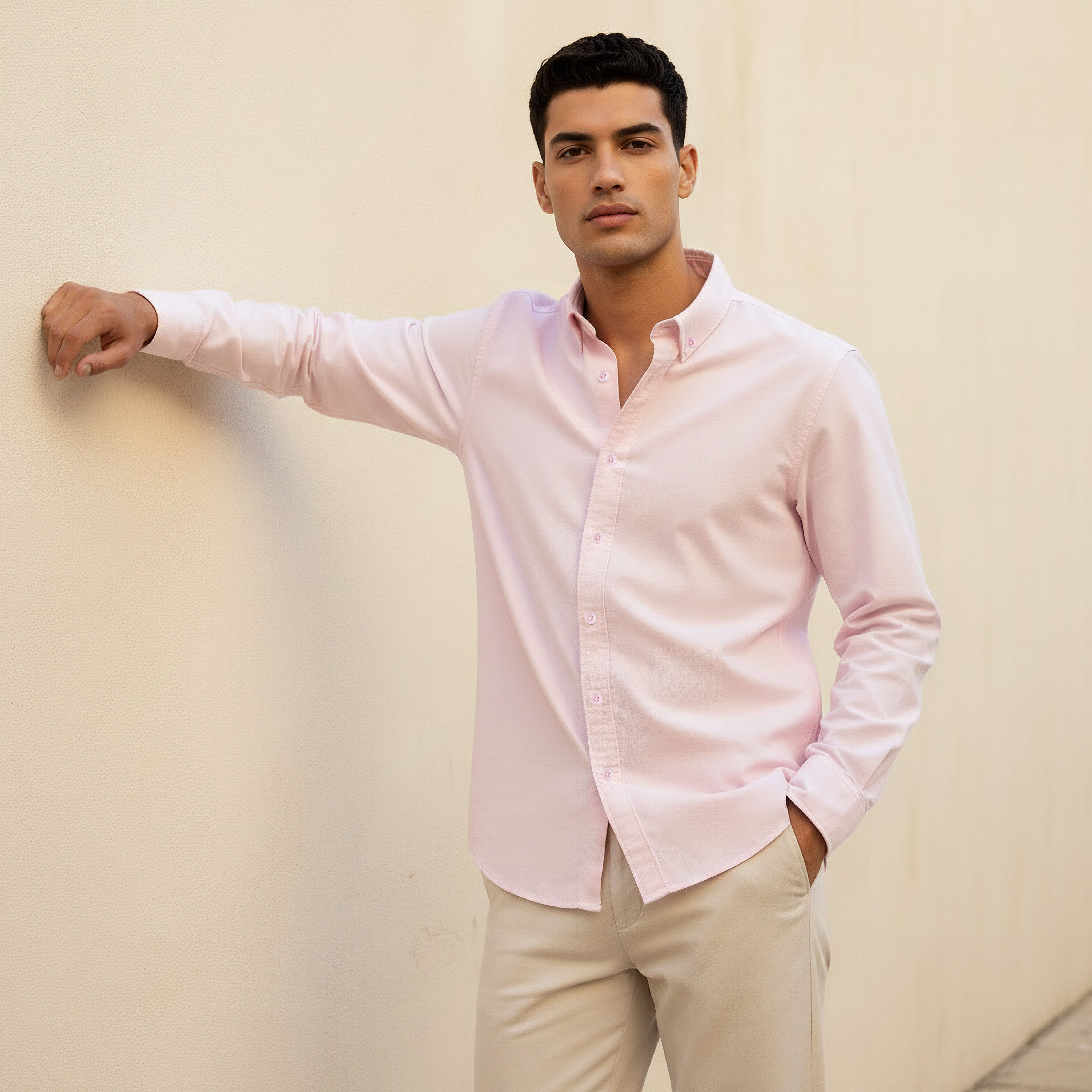 Men Regular Fit Collared Long Sleeve Shirt-men-clothing-shirts-image-1