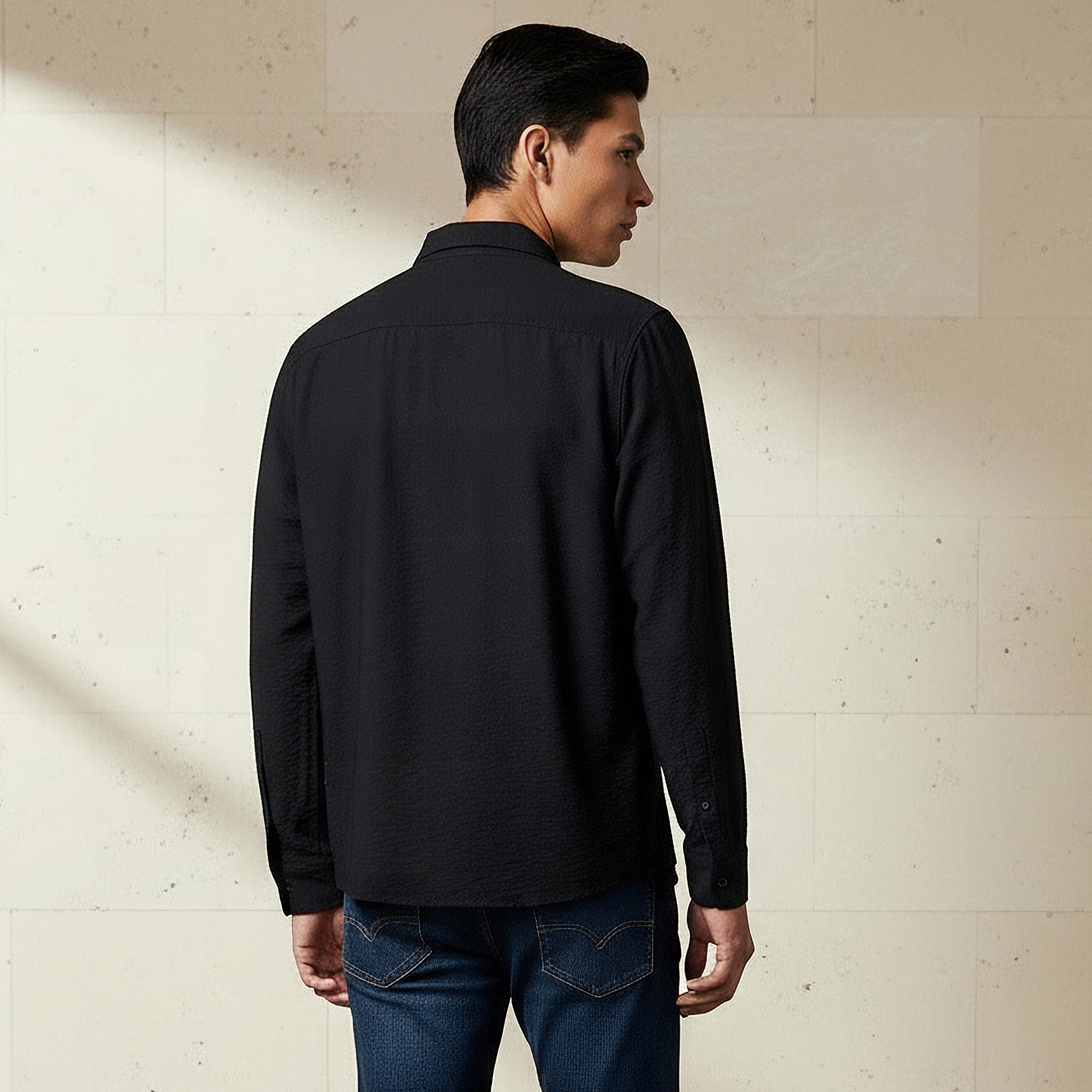 Men Regular Fit Collared Long Sleeve Shirt-men-clothing-shirts-image-3