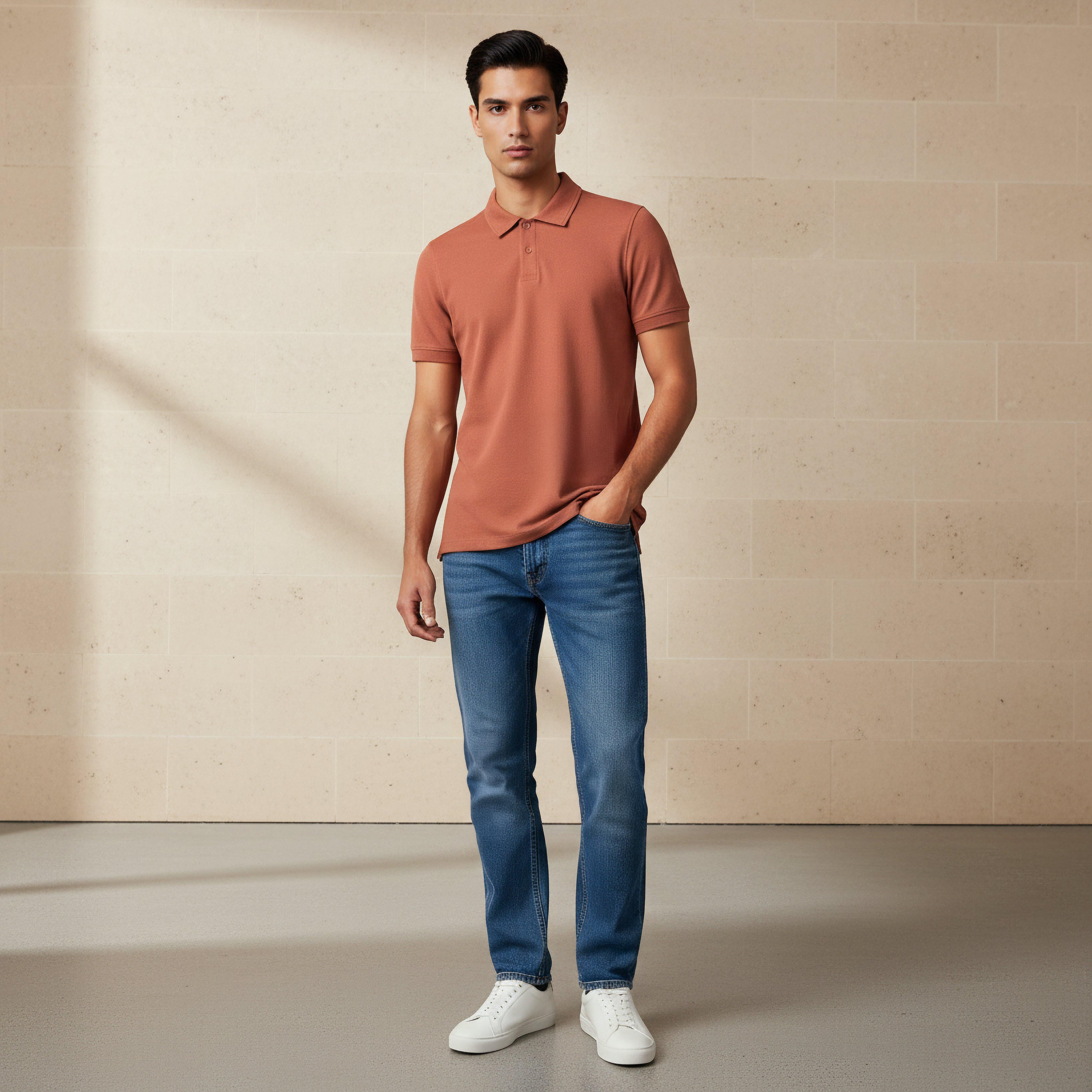 Men Short Sleeve Textured Polo T-shirt-men-clothing-tshirtsandpolos-polos-image-2