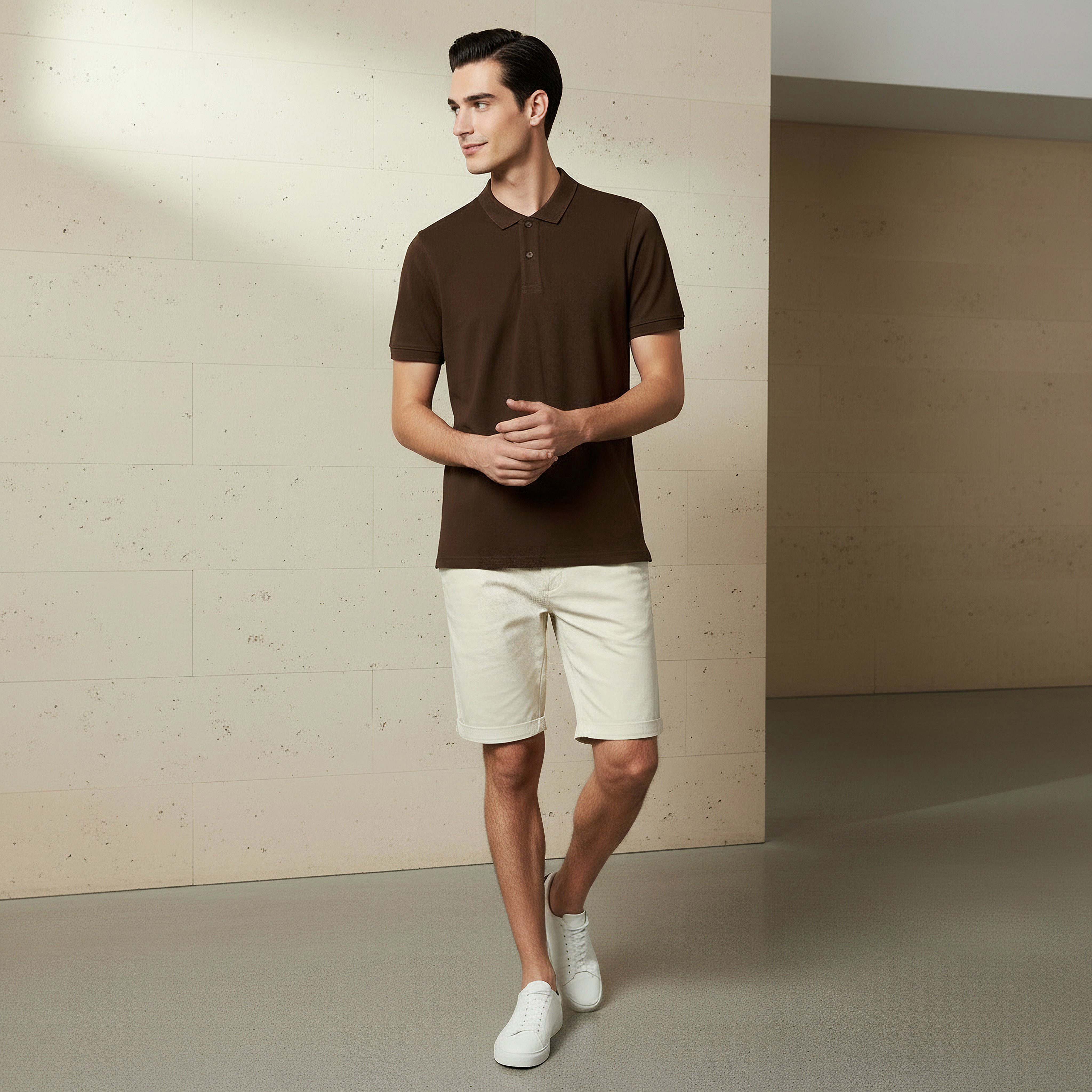 Men Short Sleeve Textured Polo T-shirt-men-clothing-tshirtsandpolos-polos-image-2