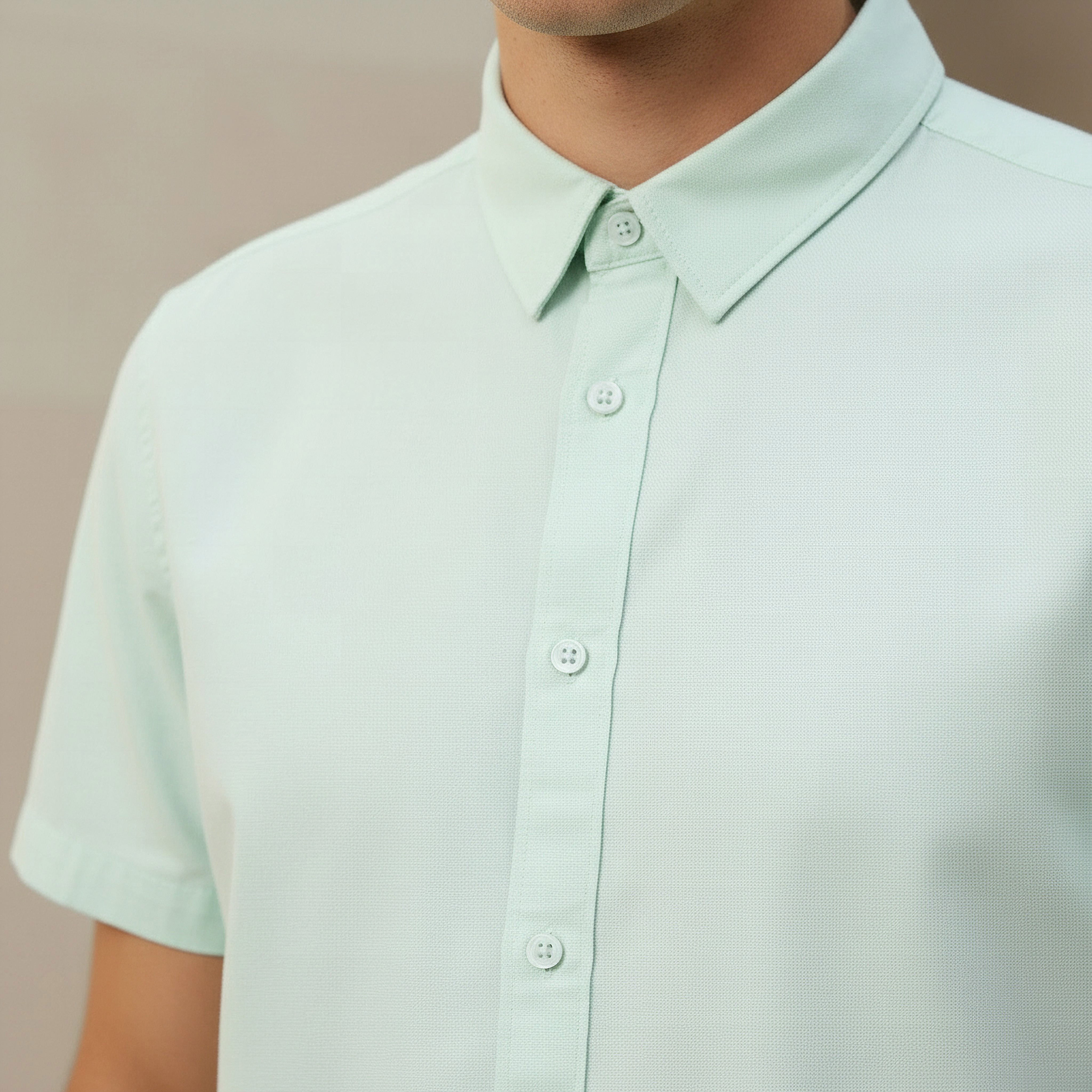 Men Regular Fit Button-Down Collar Short Sleeve Shirt-men-clothing-shirts-image-4