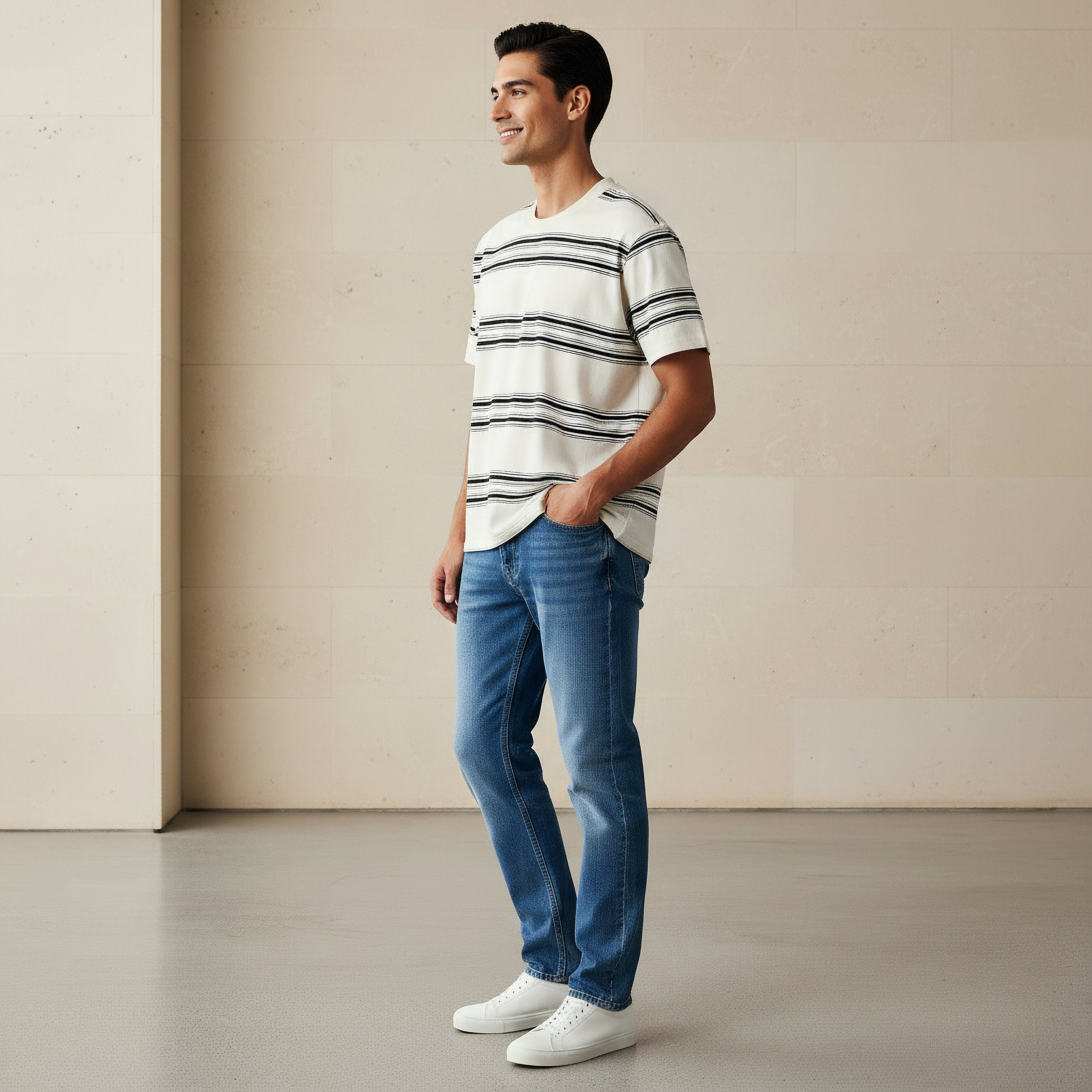 Men Relaxed Fit Crew Neck Short Sleeves Striped T-shirt-men-clothing-tshirtsandpolos-tshirts-image-2