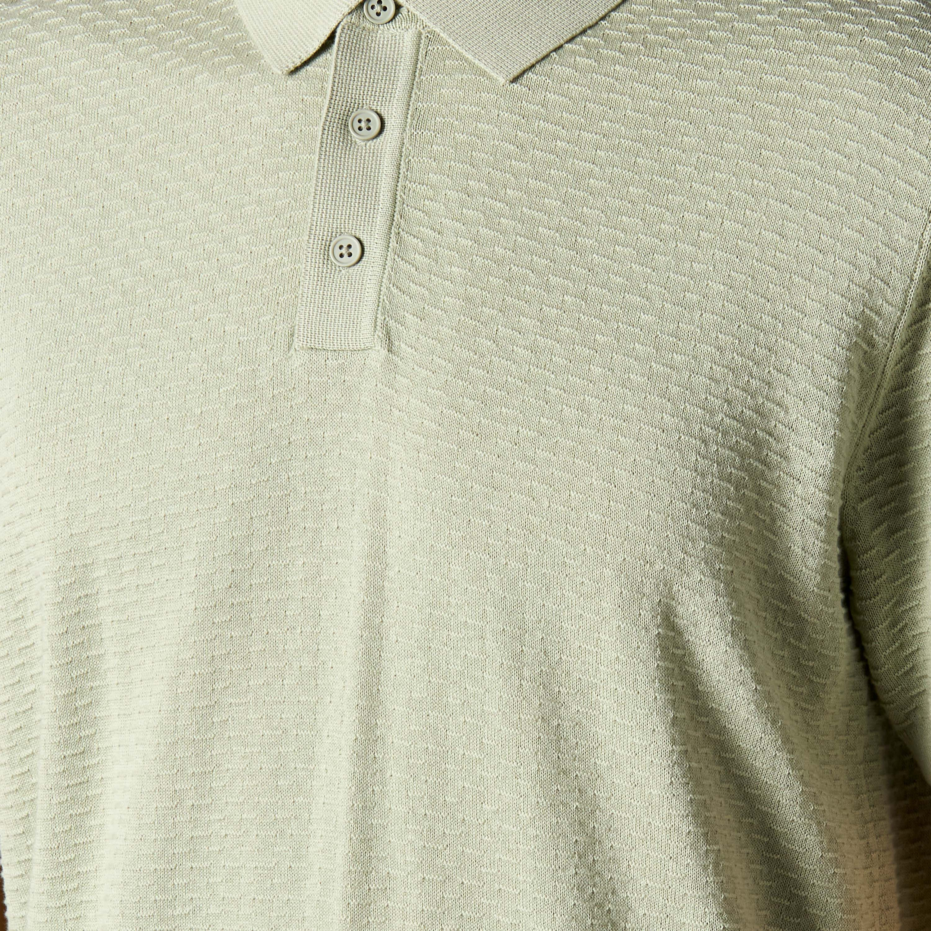 تيشيرت بولو بارز الملمس بأكمام قصيرة للرجال-men-clothing-tshirtsandpolos-polos-image-2