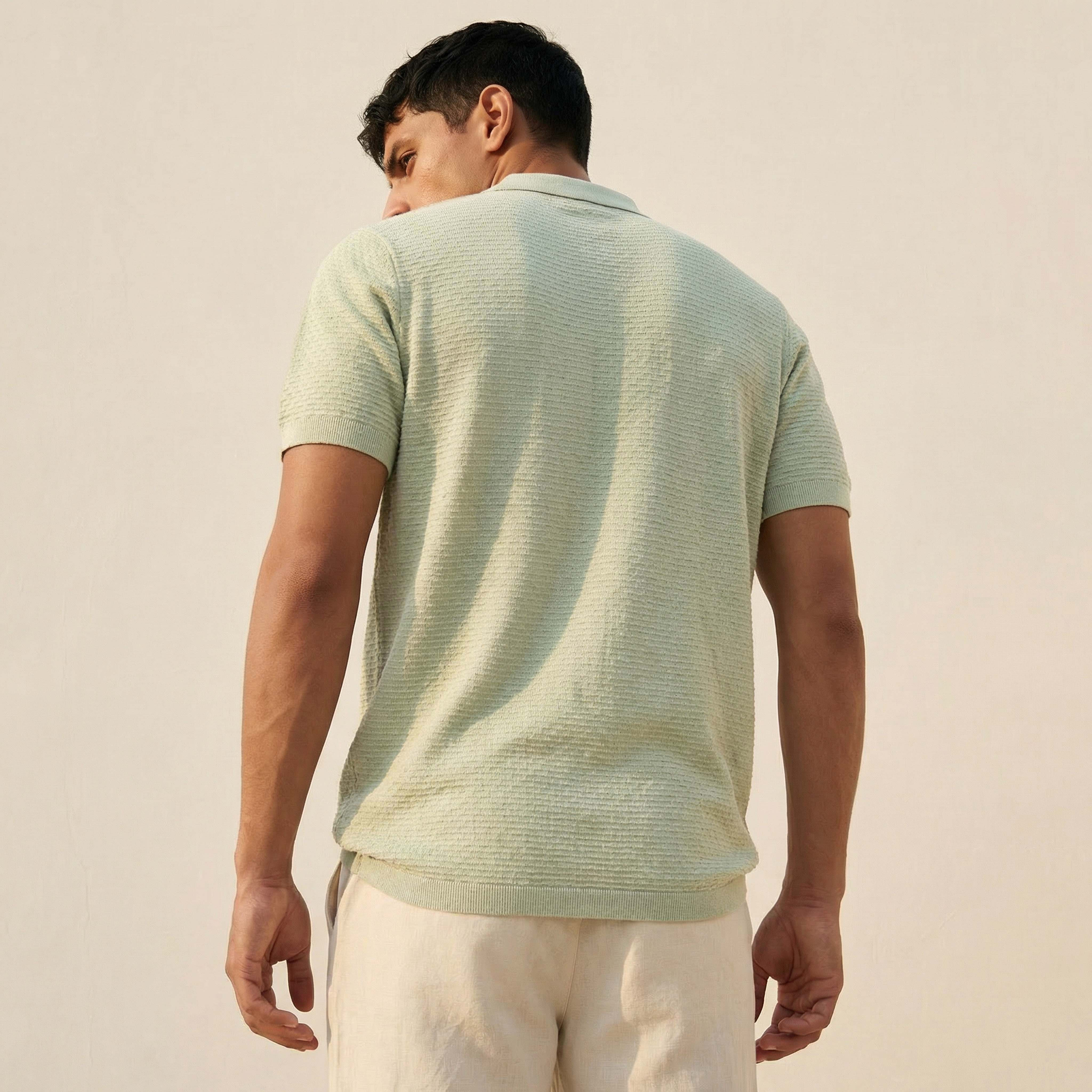 تيشيرت بولو بارز الملمس بأكمام قصيرة للرجال-men-clothing-tshirtsandpolos-polos-image-4