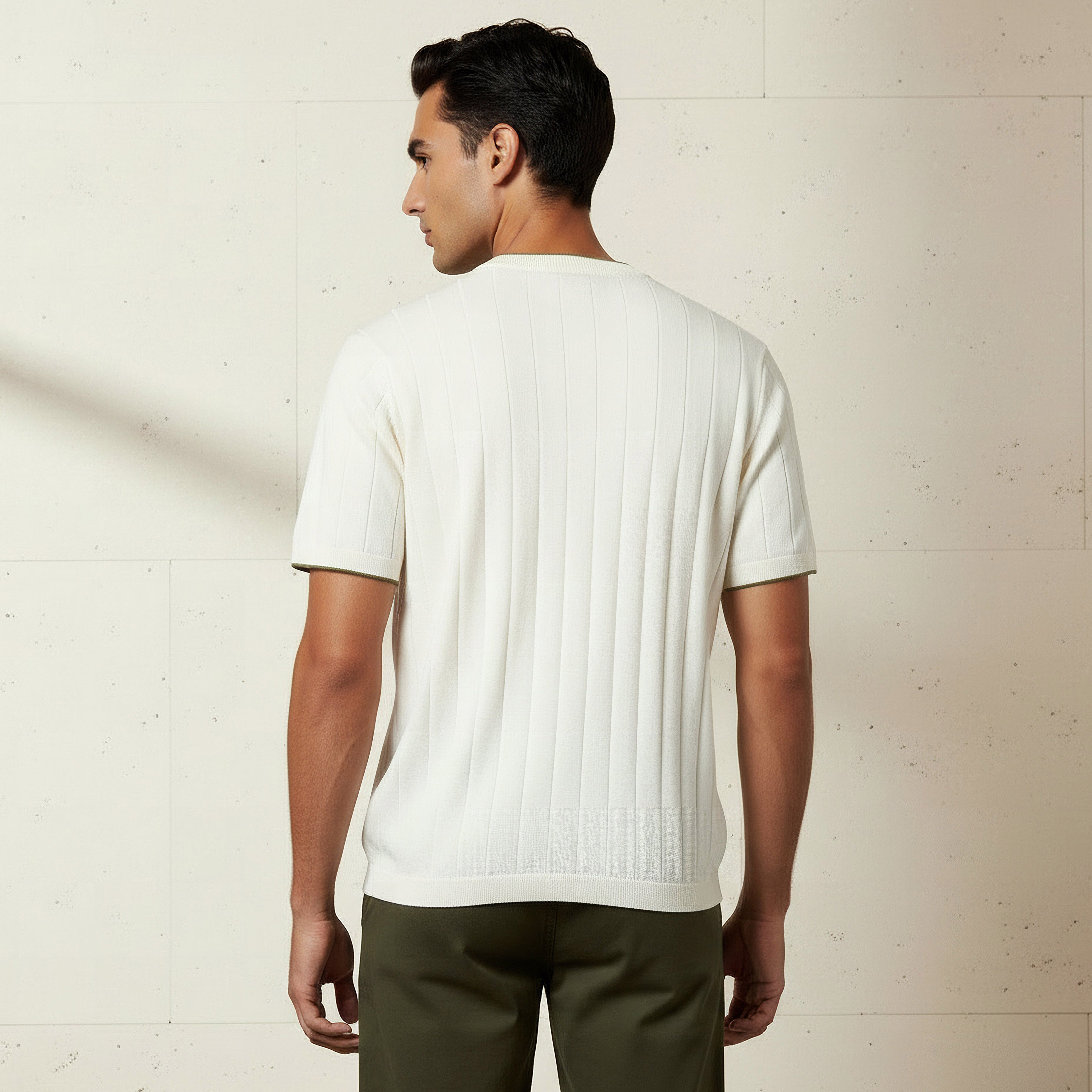 Men Regular Fit Crew Neck Short Sleeve Textured T-shirt-men-clothing-tshirtsandpolos-tshirts-image-2