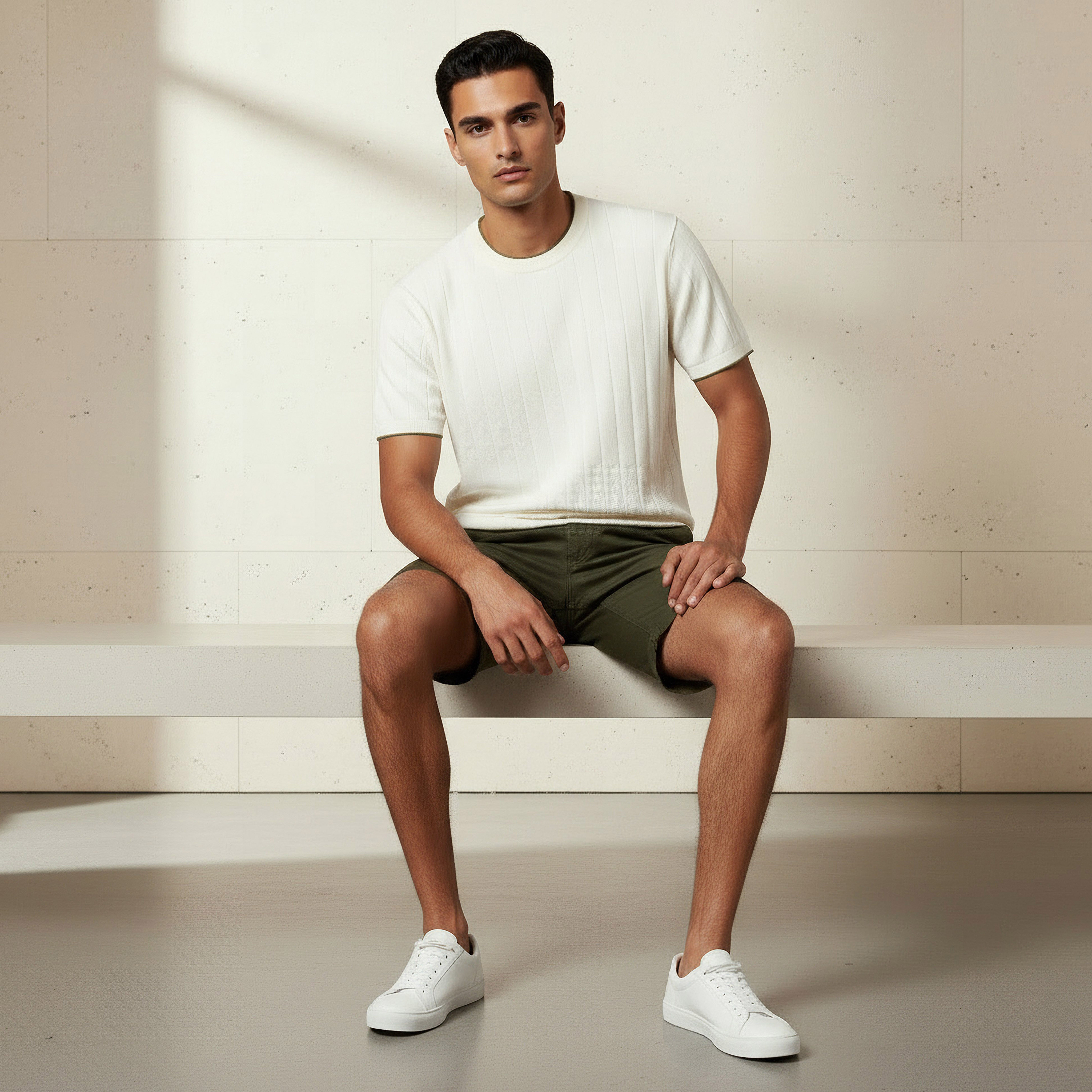 Men Regular Fit Crew Neck Short Sleeve Textured T-shirt-men-clothing-tshirtsandpolos-tshirts-image-3