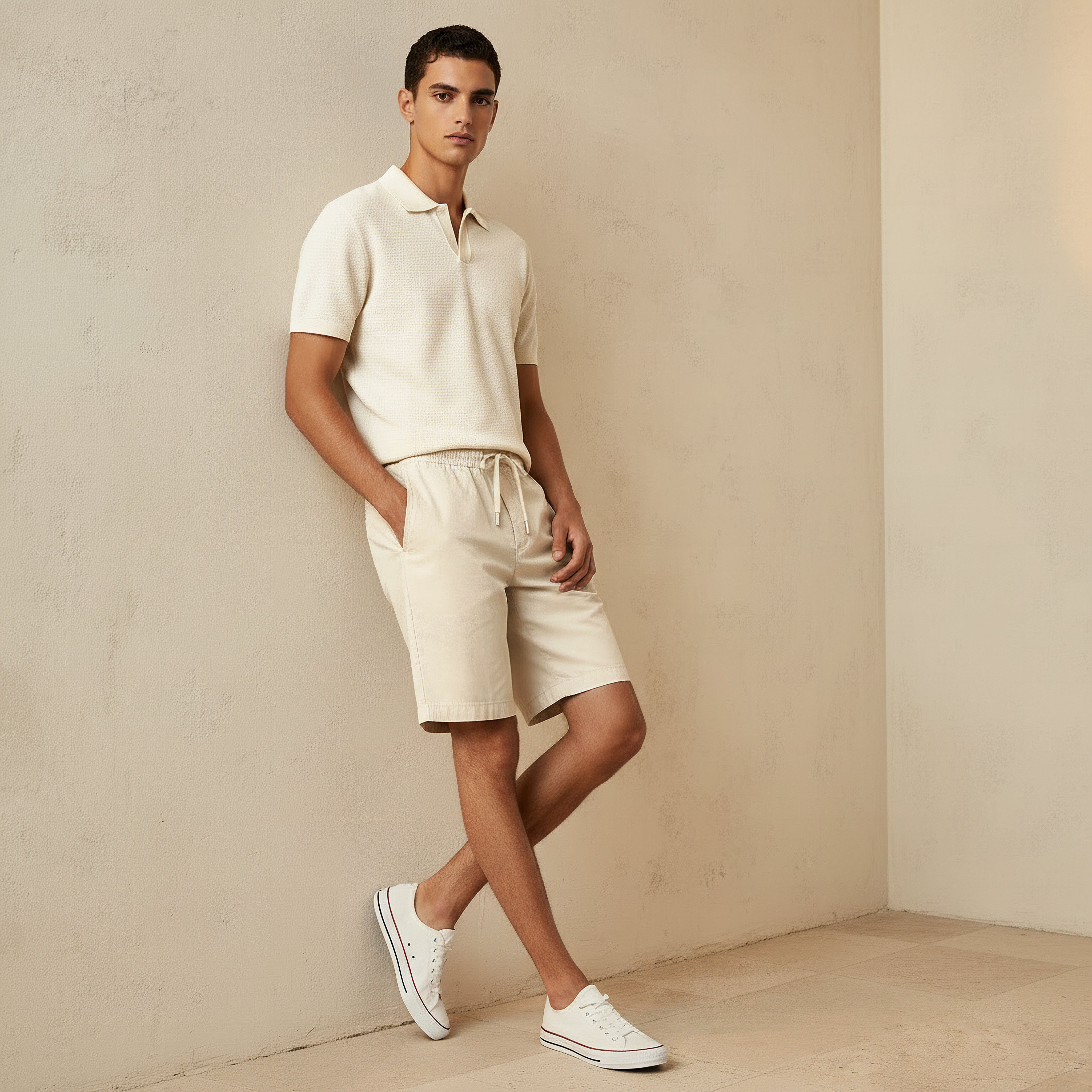شورت برمودا قطن بقصة عادية للرجال-men-clothing-bottoms-shorts-image-2