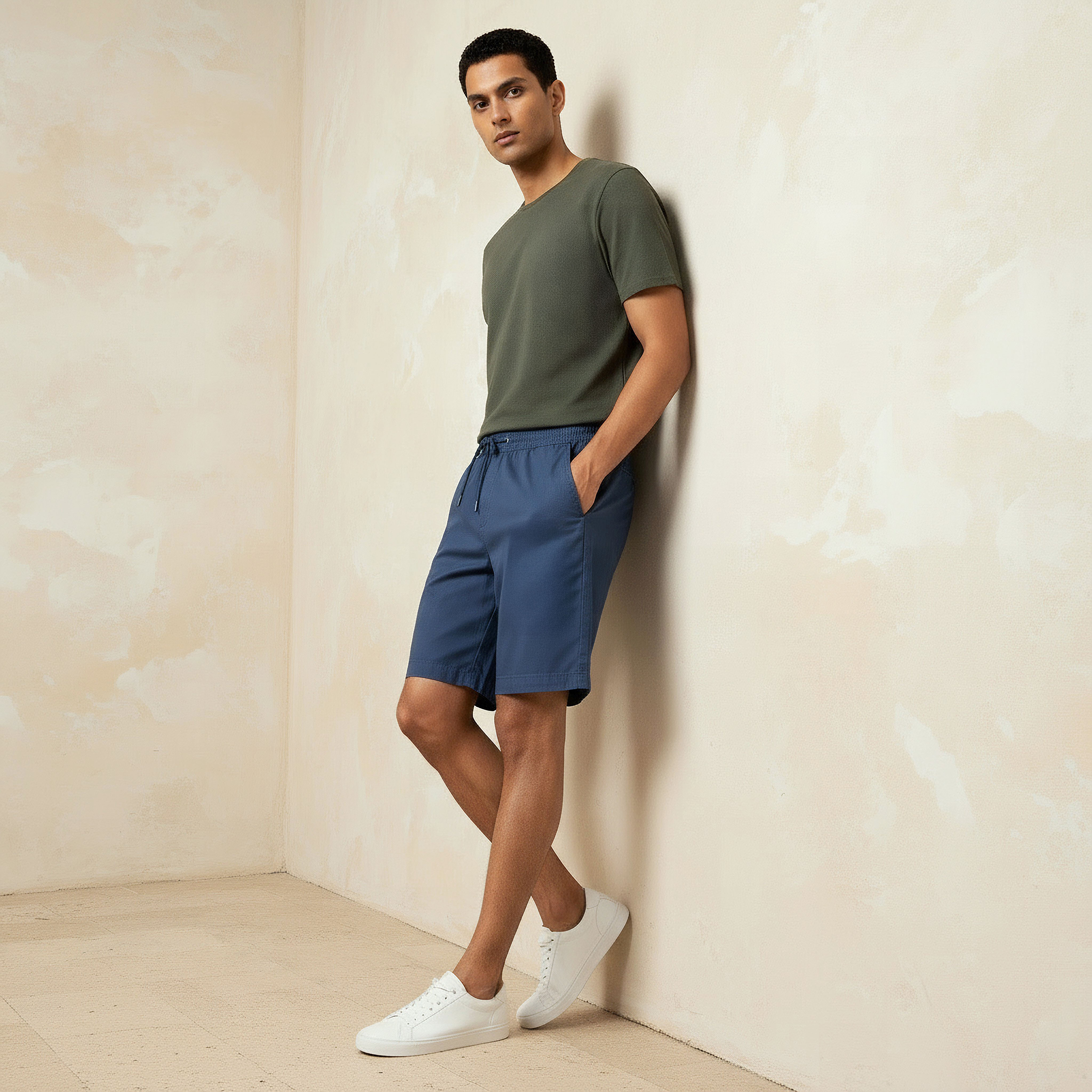 Men Regular Fit Bermuda Shorts Cotton-men-clothing-bottoms-shorts-image-2
