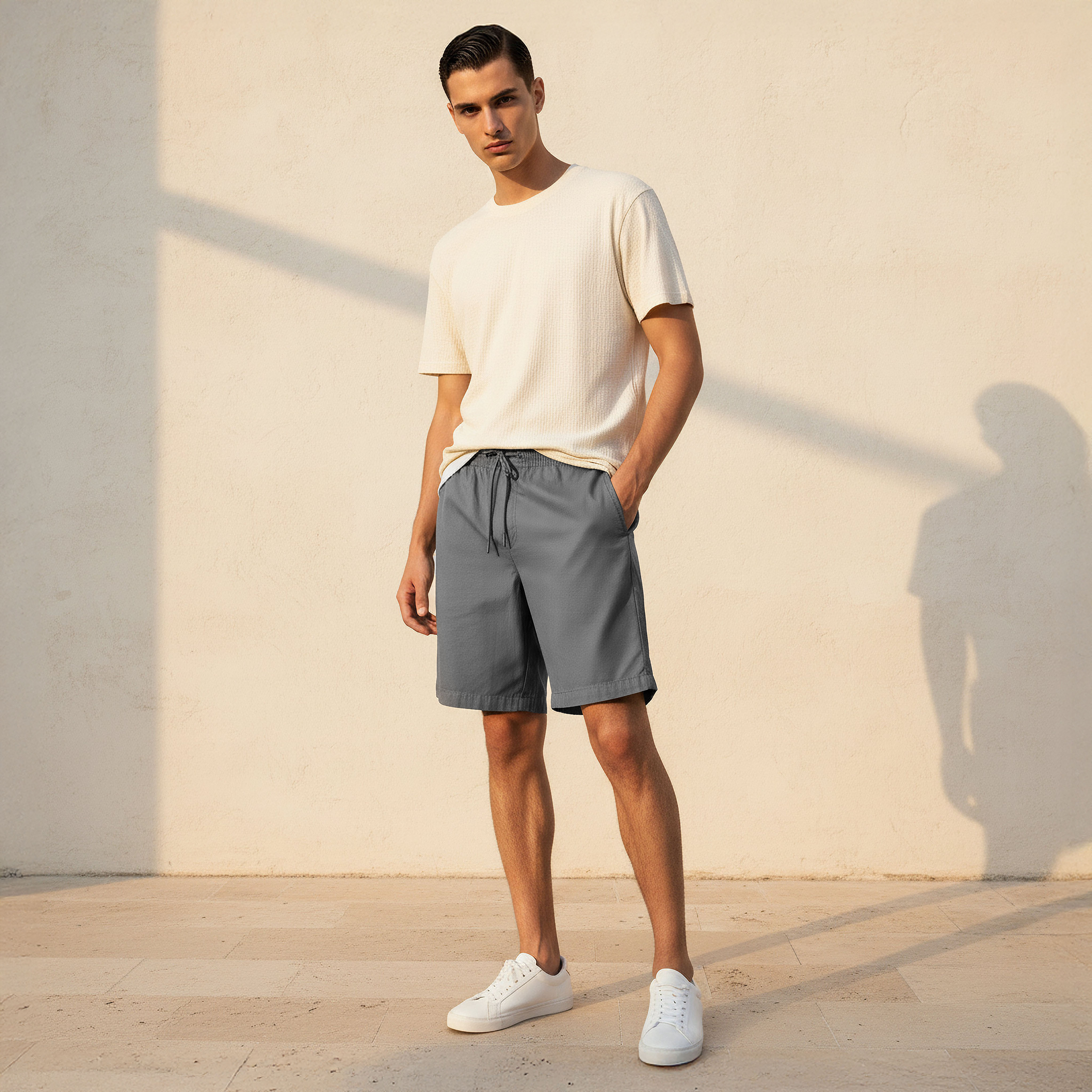 Men Regular Fit Bermuda Shorts Cotton-men-clothing-bottoms-shorts-image-2
