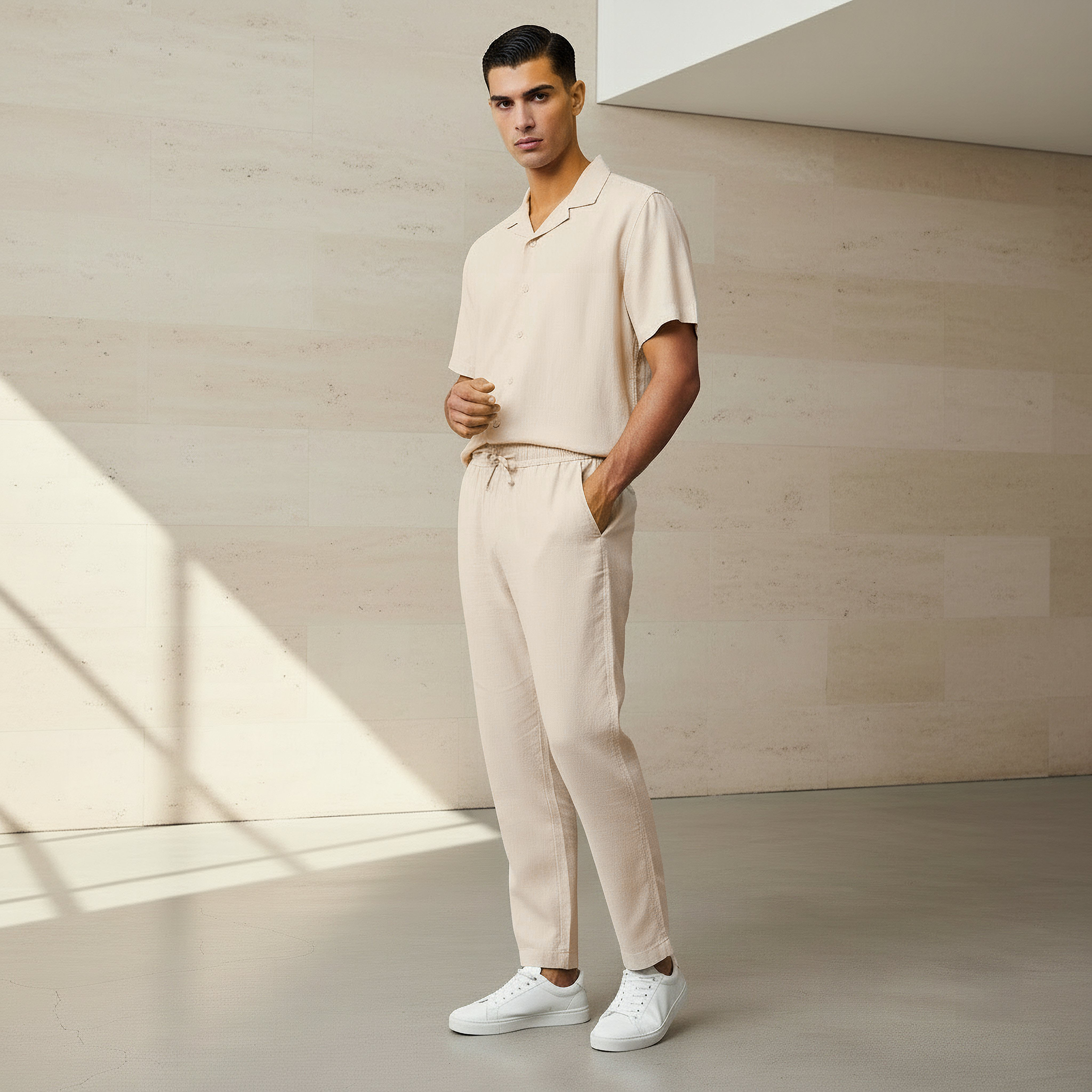 Men Straight Fit Linen Blend Trousers-men-clothing-coordsets-image-3