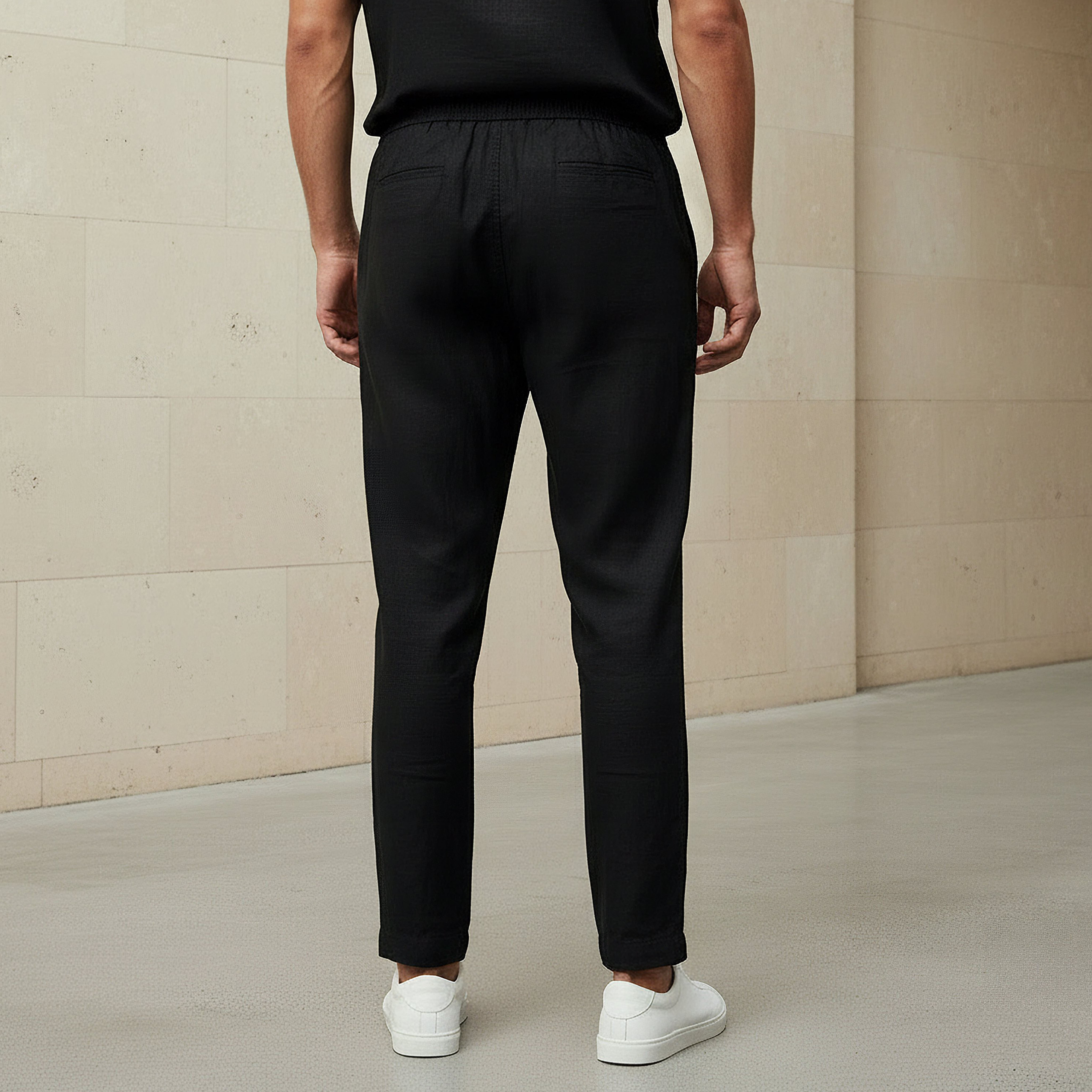 Men Straight Fit Linen Blend Trousers-men-clothing-coordsets-image-4