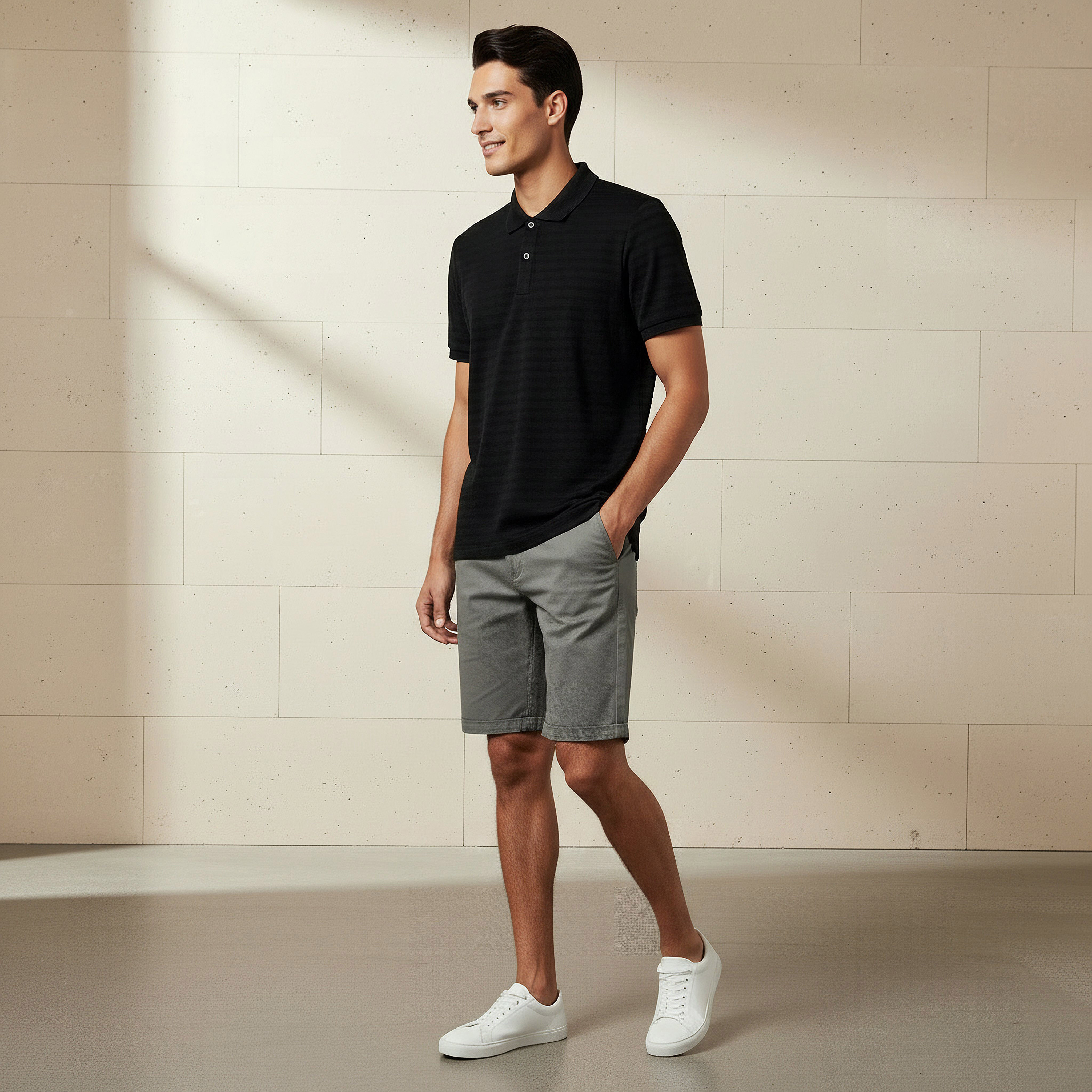 Men Short Sleeves Textured Polo T-shirt-men-clothing-tshirtsandpolos-polos-image-2