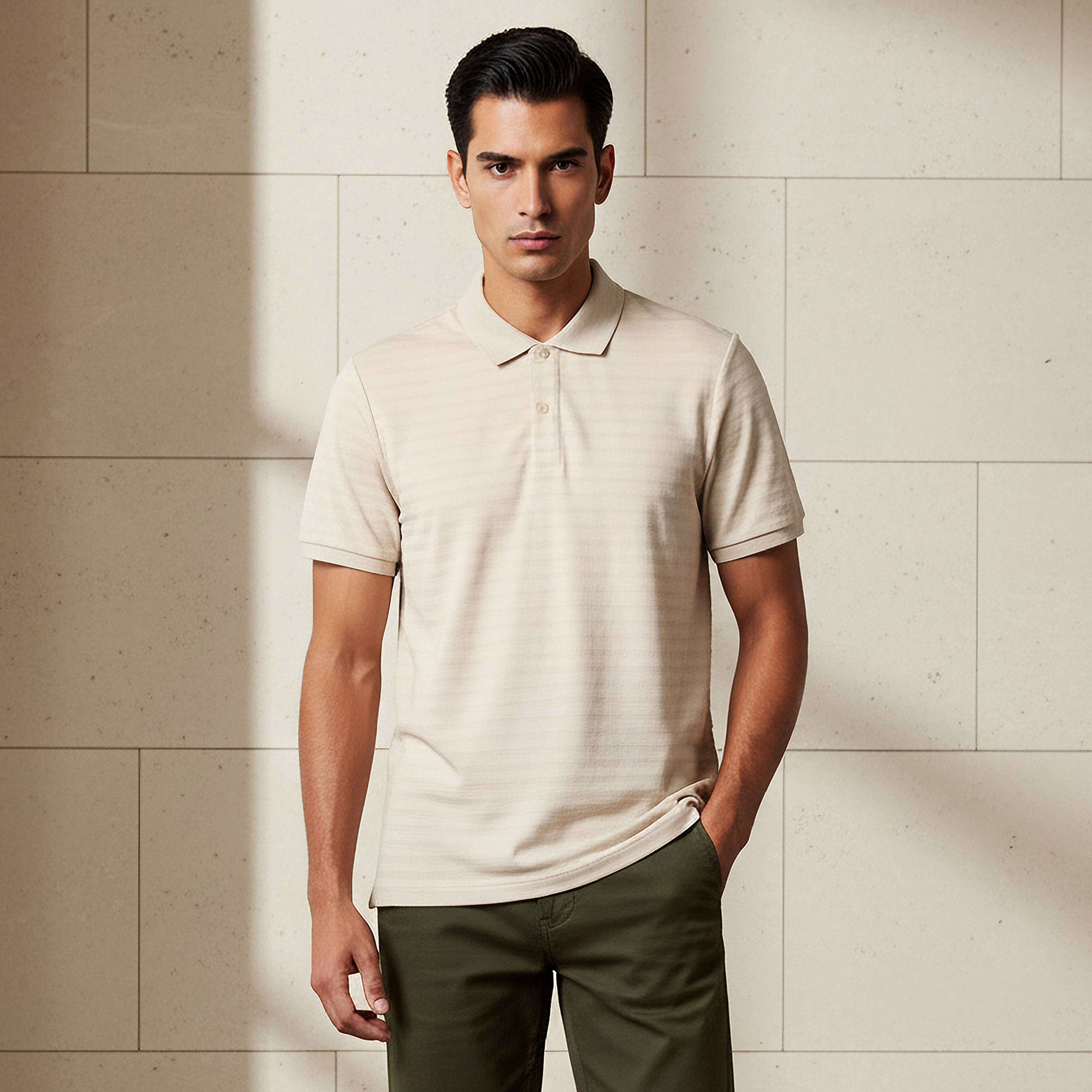 Men Short Sleeves Textured Polo T-shirt-men-clothing-tshirtsandpolos-polos-image-1