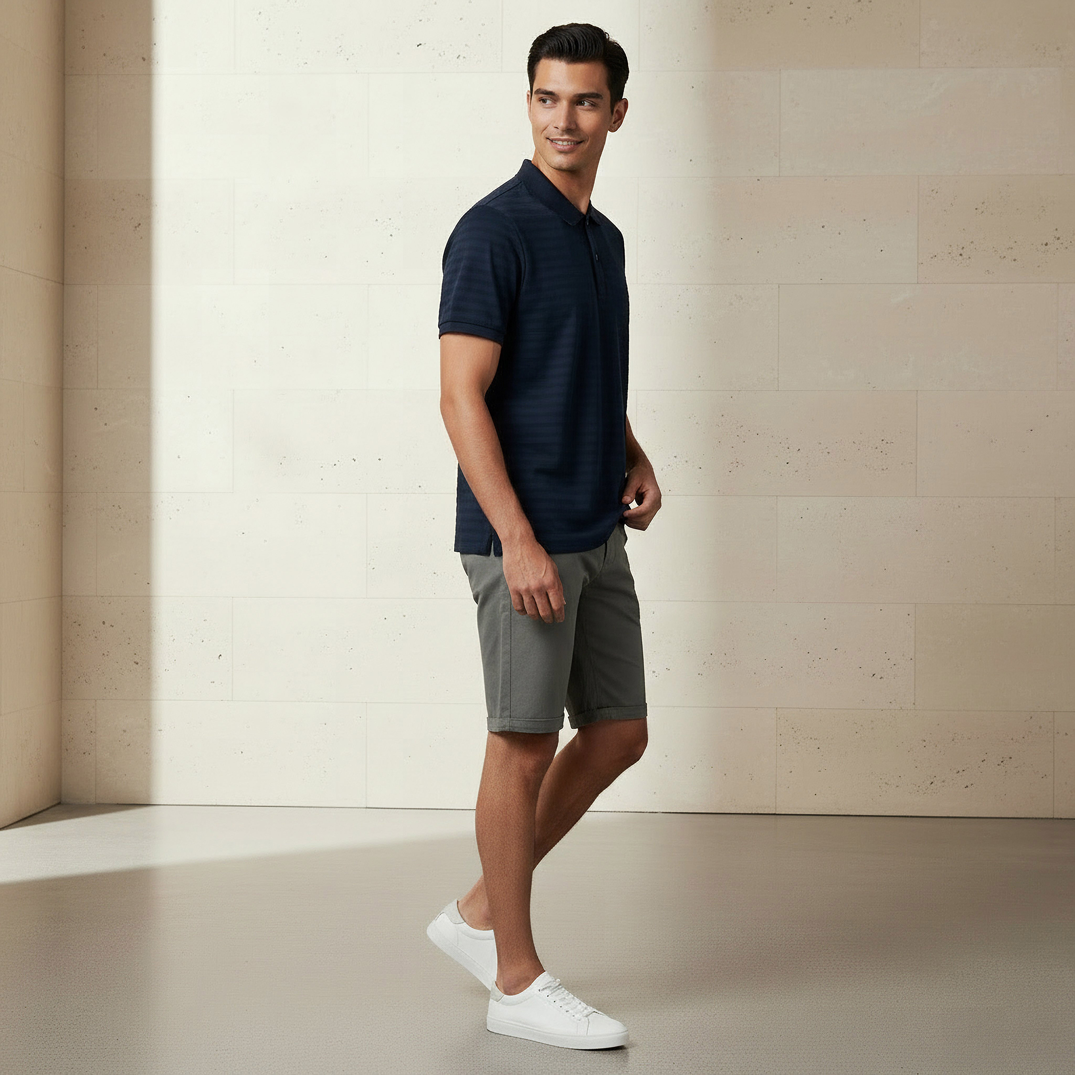 Men Short Sleeves Textured Polo T-shirt-men-clothing-tshirtsandpolos-polos-image-2