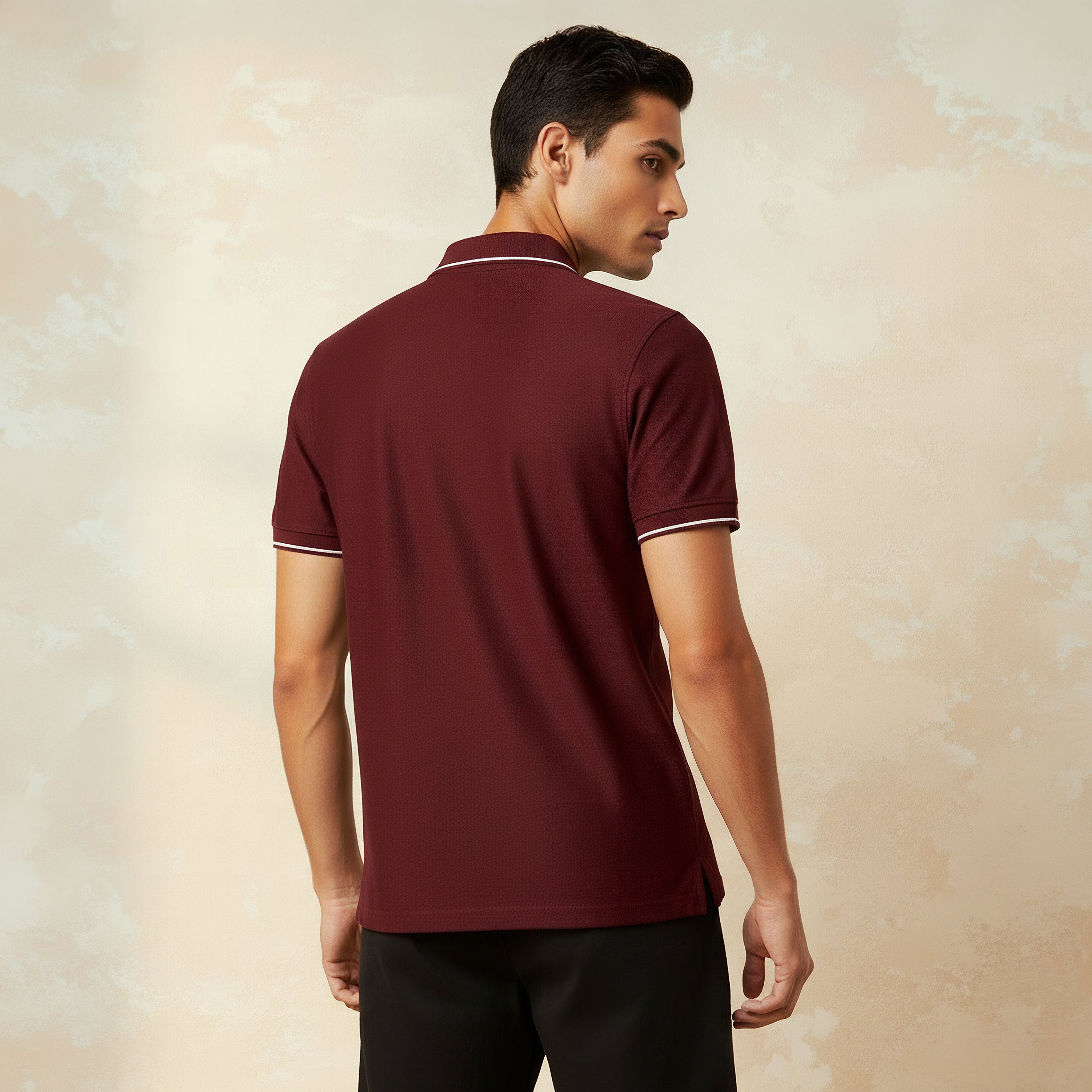 تيشيرت بولو بخيوط بارزة وأكمام قصيرة للرجال-men-clothing-tshirtsandpolos-polos-image-3
