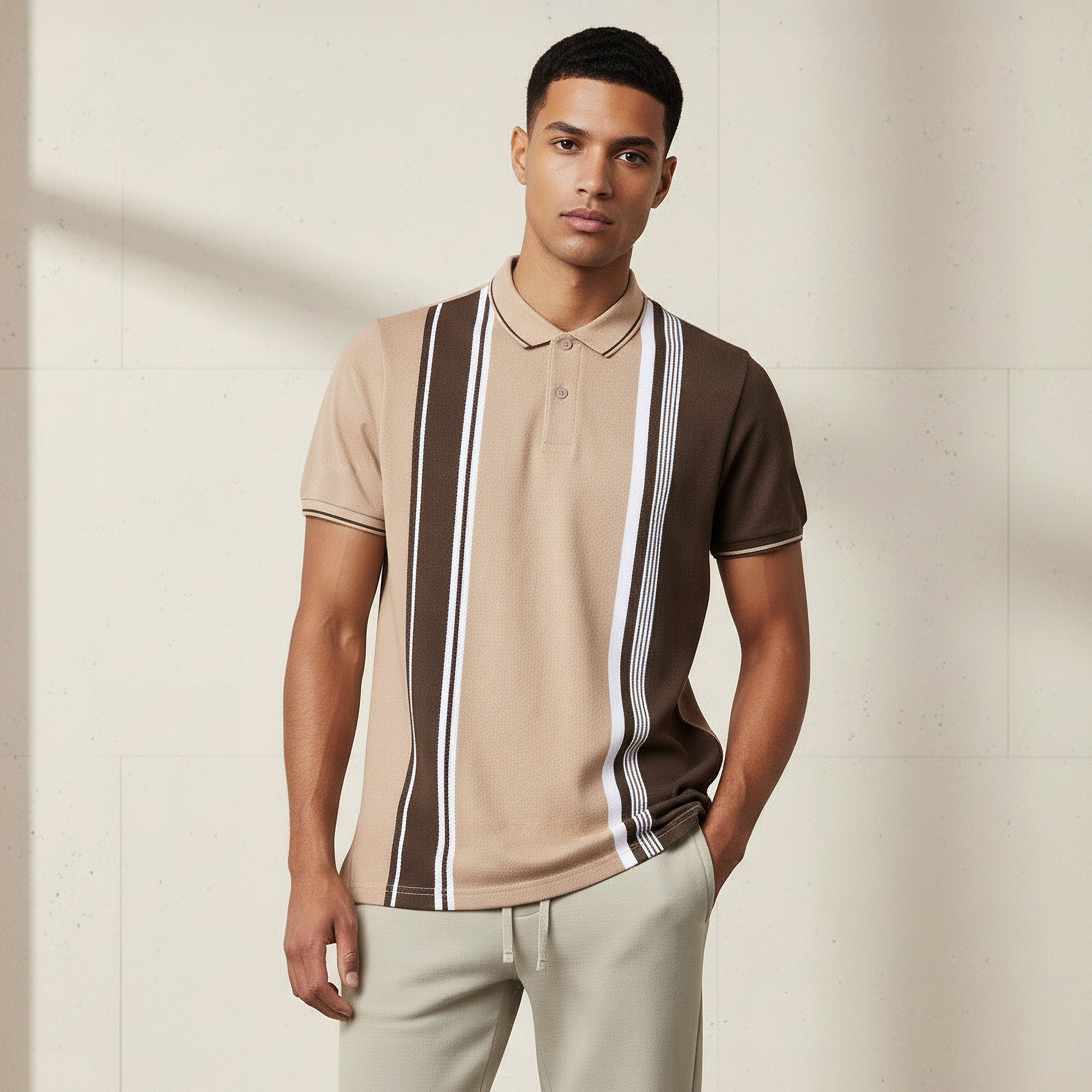 Men Short Sleeves Striped Polo T-shirt-men-clothing-tshirtsandpolos-polos-image-1