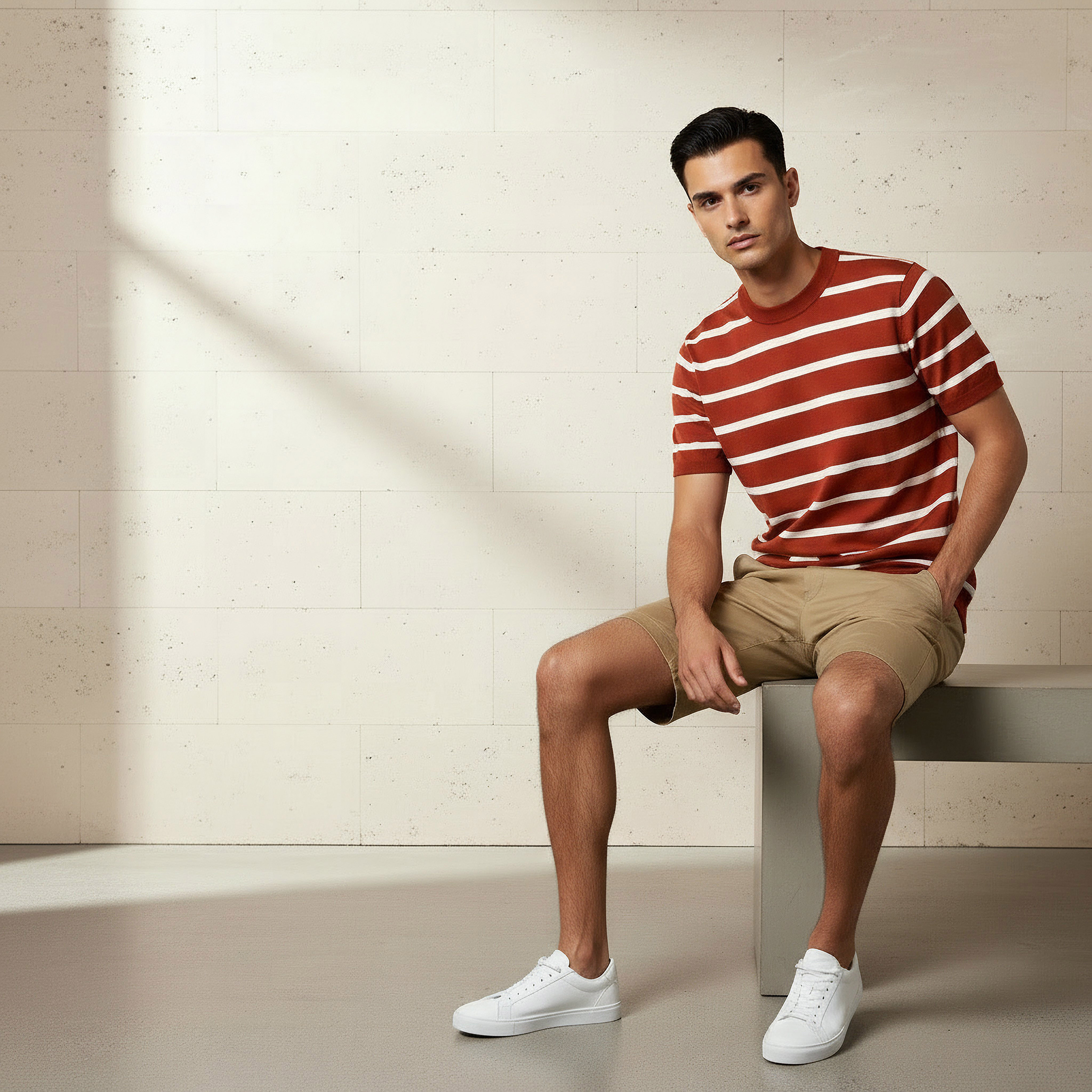 Men Regular Fit Crew Neck Short Sleeves Striped T-shirt-men-clothing-tshirtsandpolos-tshirts-image-2