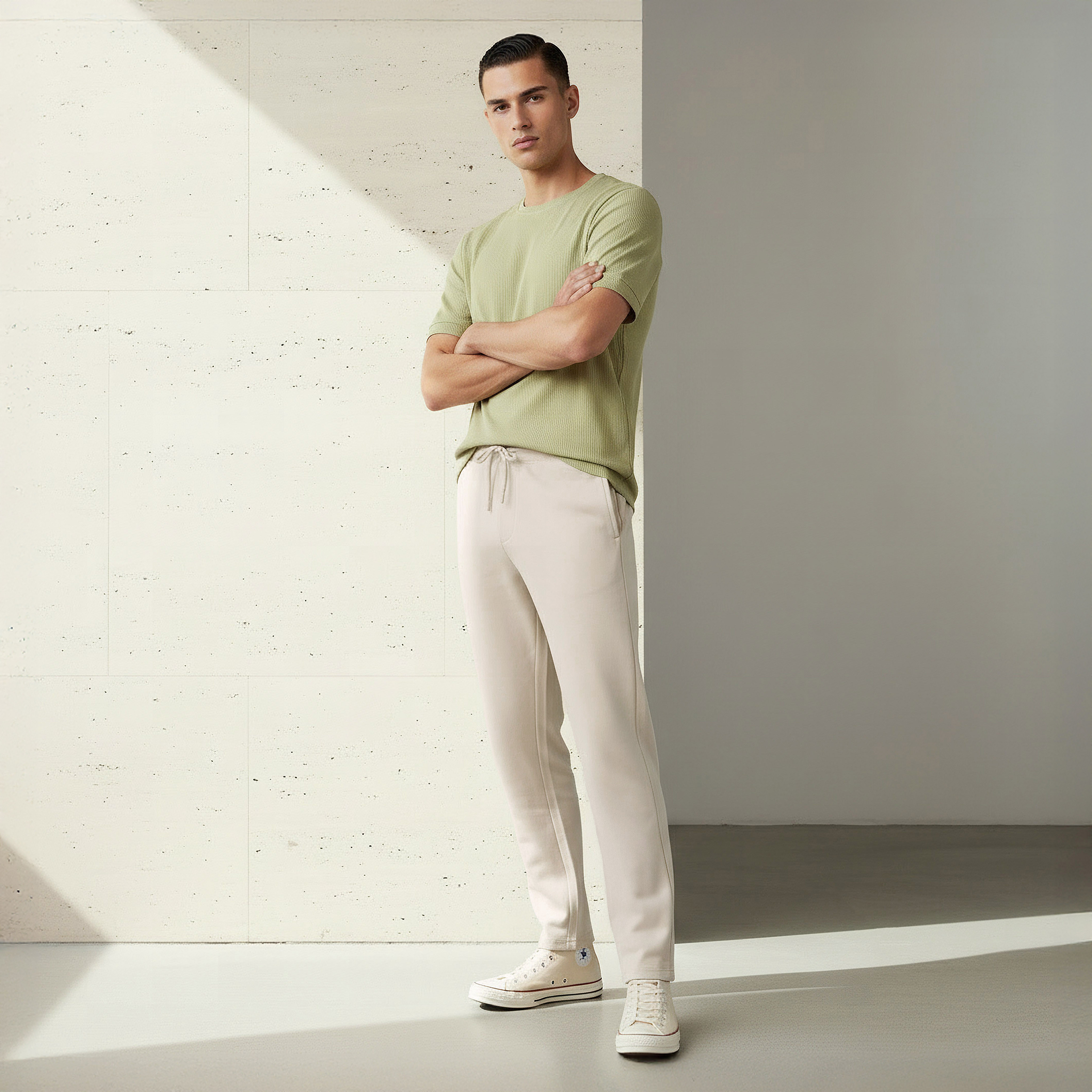 بنطلون رياضي بقصة عادية وجيوب للرجال-men-clothing-bottoms-joggers-image-2