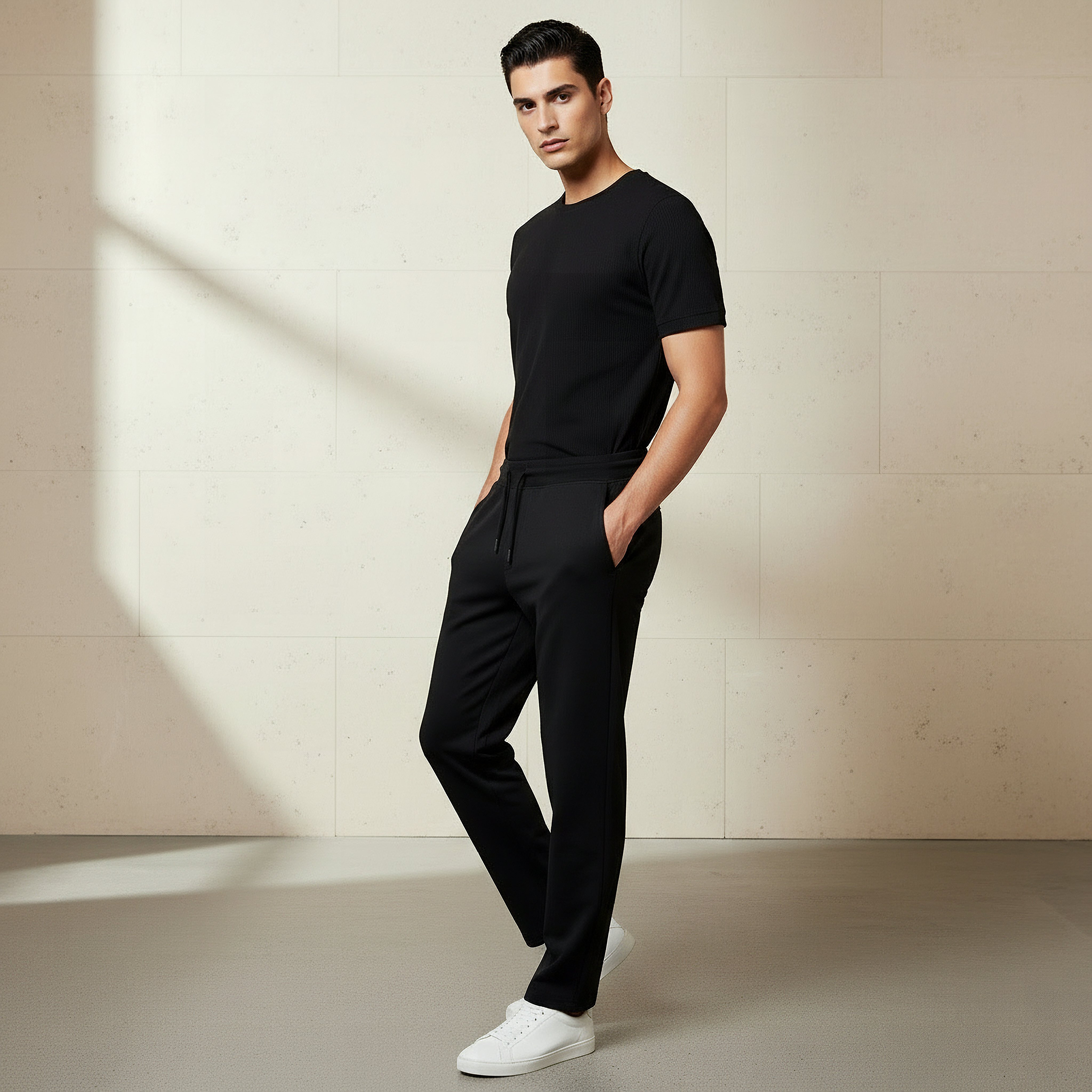 Men Regular Fit Joggers with Pockets-men-clothing-bottoms-joggers-image-2