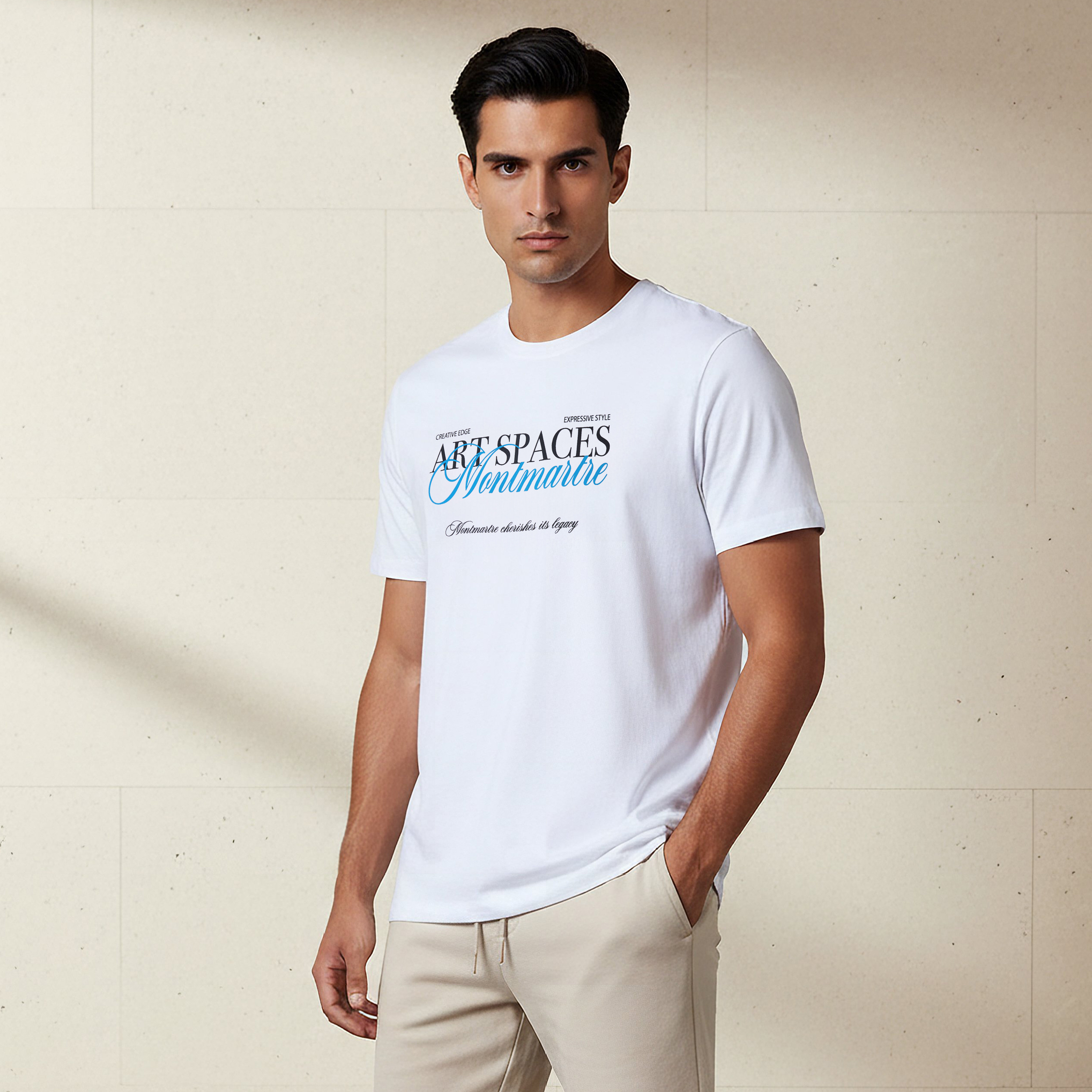 Men Slim Fit Crew Neck Short Sleeves Slogan Print T-shirt-men-clothing-tshirtsandpolos-tshirts-image-1
