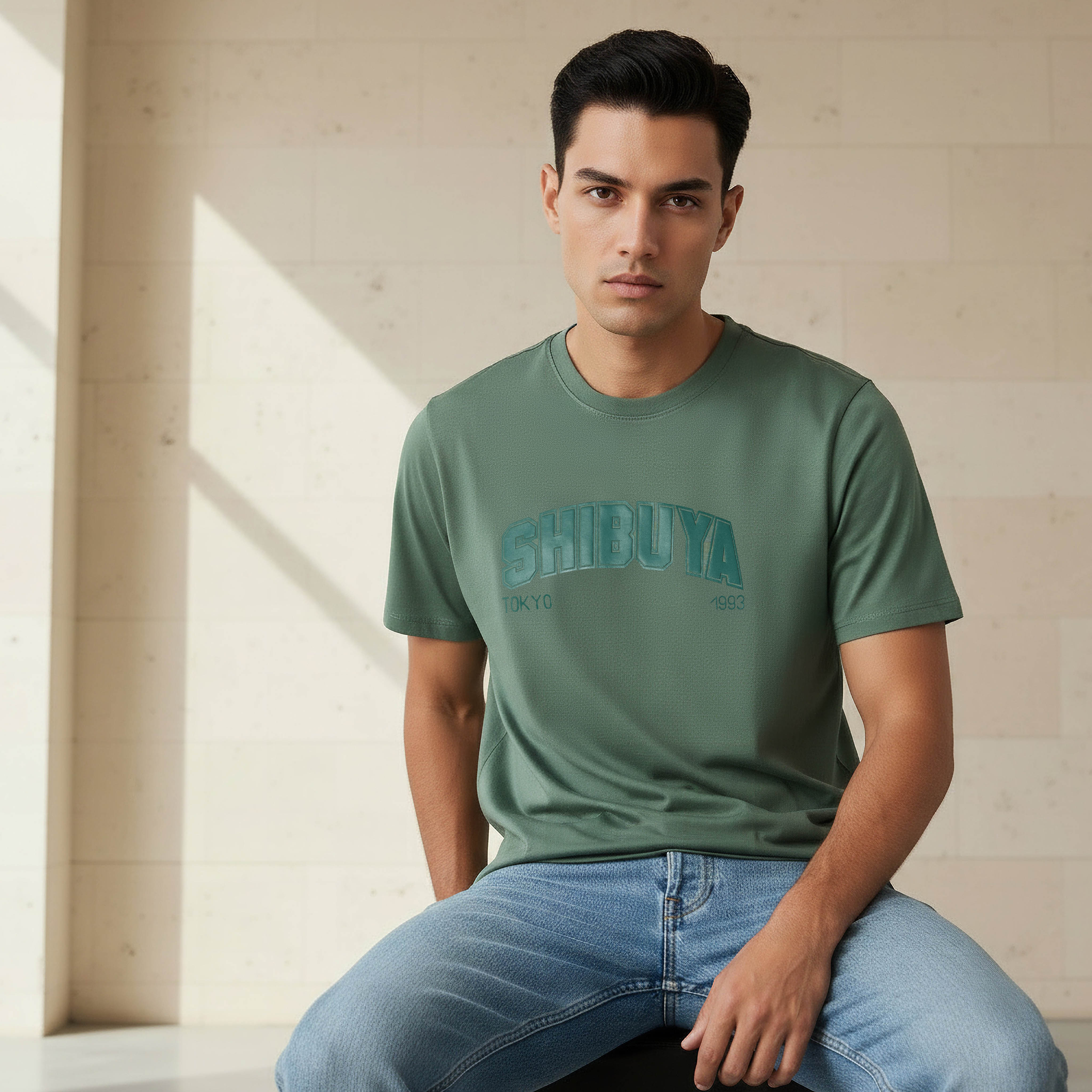 Men Slim Fit Crew Neck Short Sleeves Shibuya Tokyo Print T-shirt-men-clothing-tshirtsandpolos-tshirts-image-5