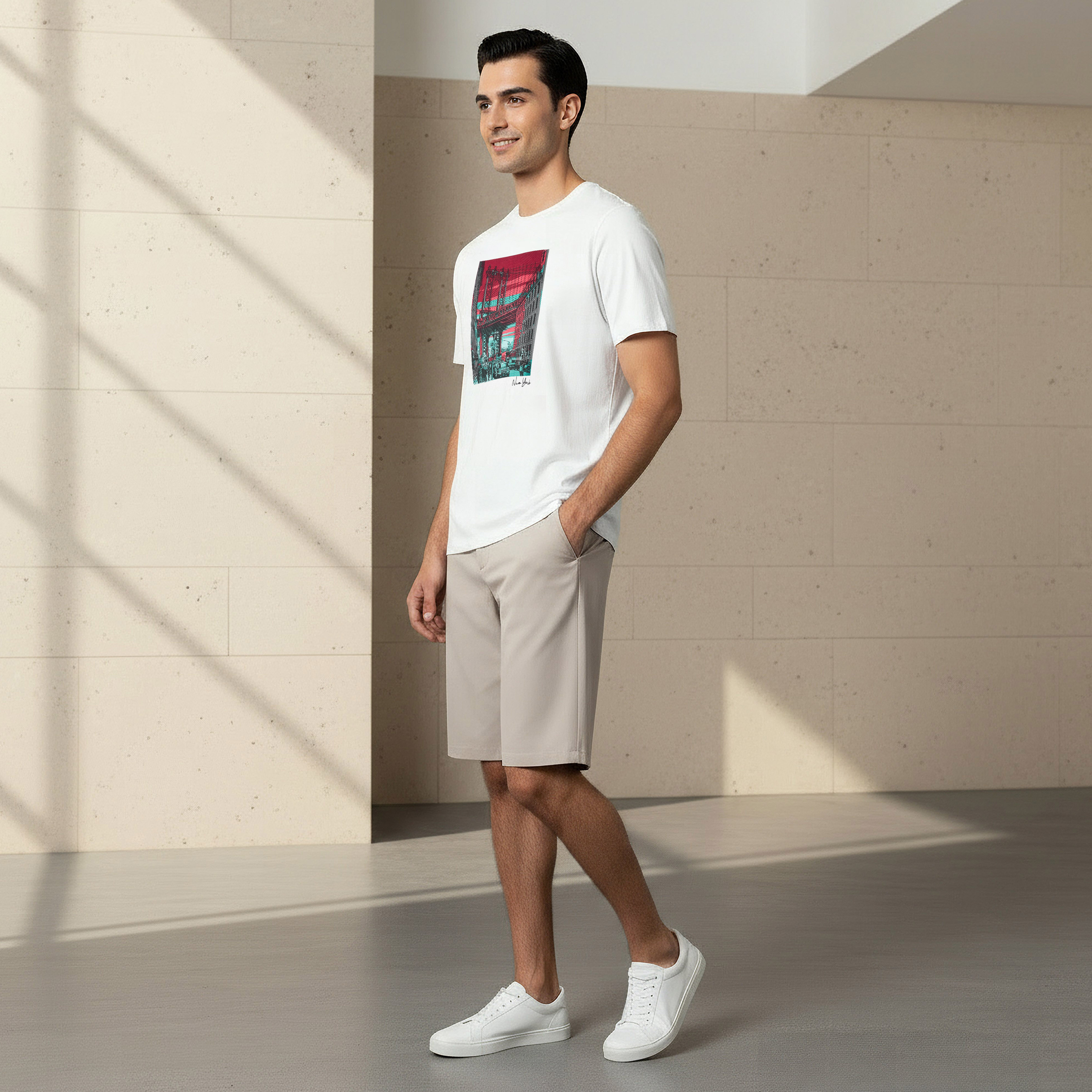 Men Slim Fit Crew Neck Short Sleeves New York Graphic Print T-shirt-men-clothing-tshirtsandpolos-tshirts-image-2