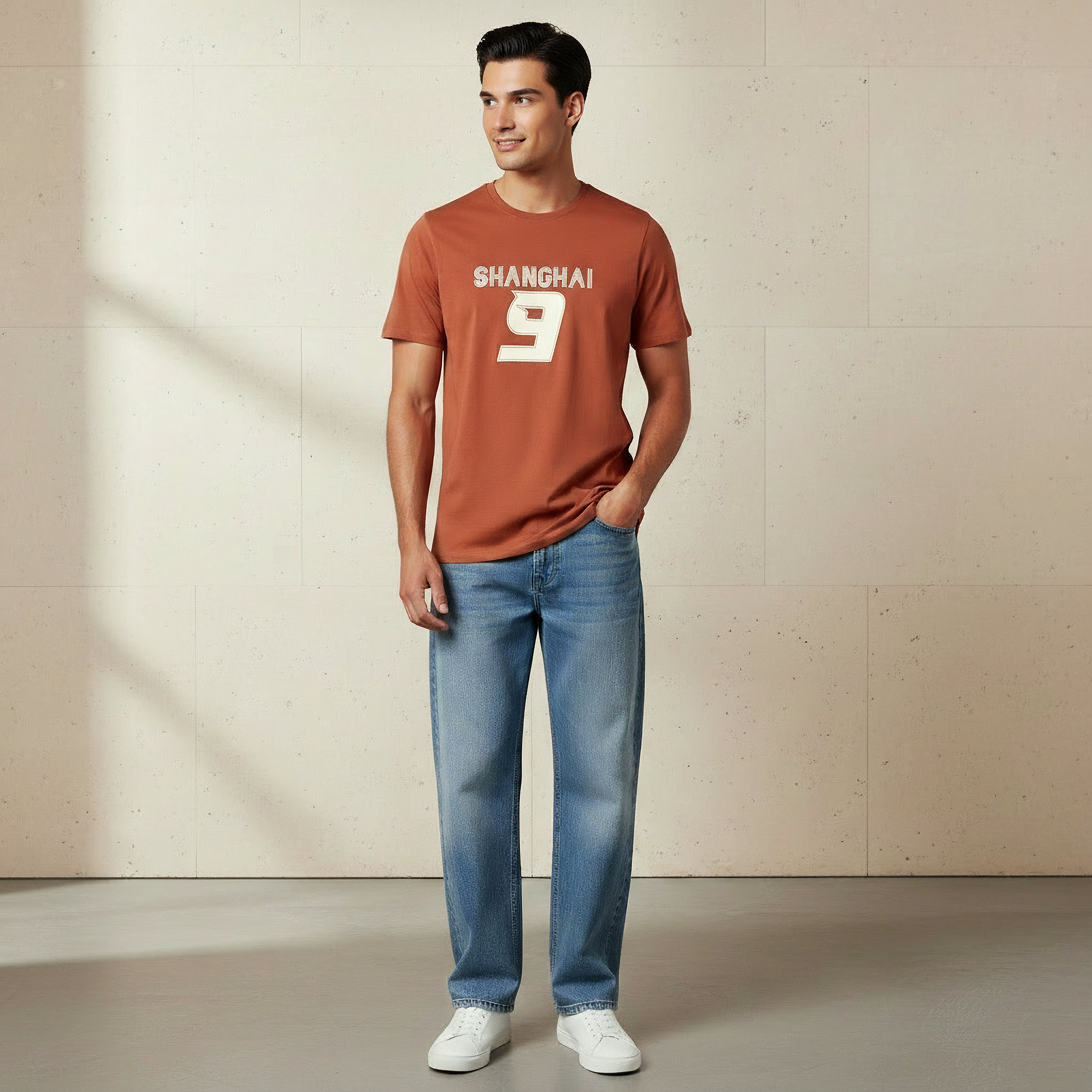 Men Slim Fit Crew Neck Short Sleeve Varsity Print T-shirt-PROMO_SP_OM_2FOR5_130625-image-2