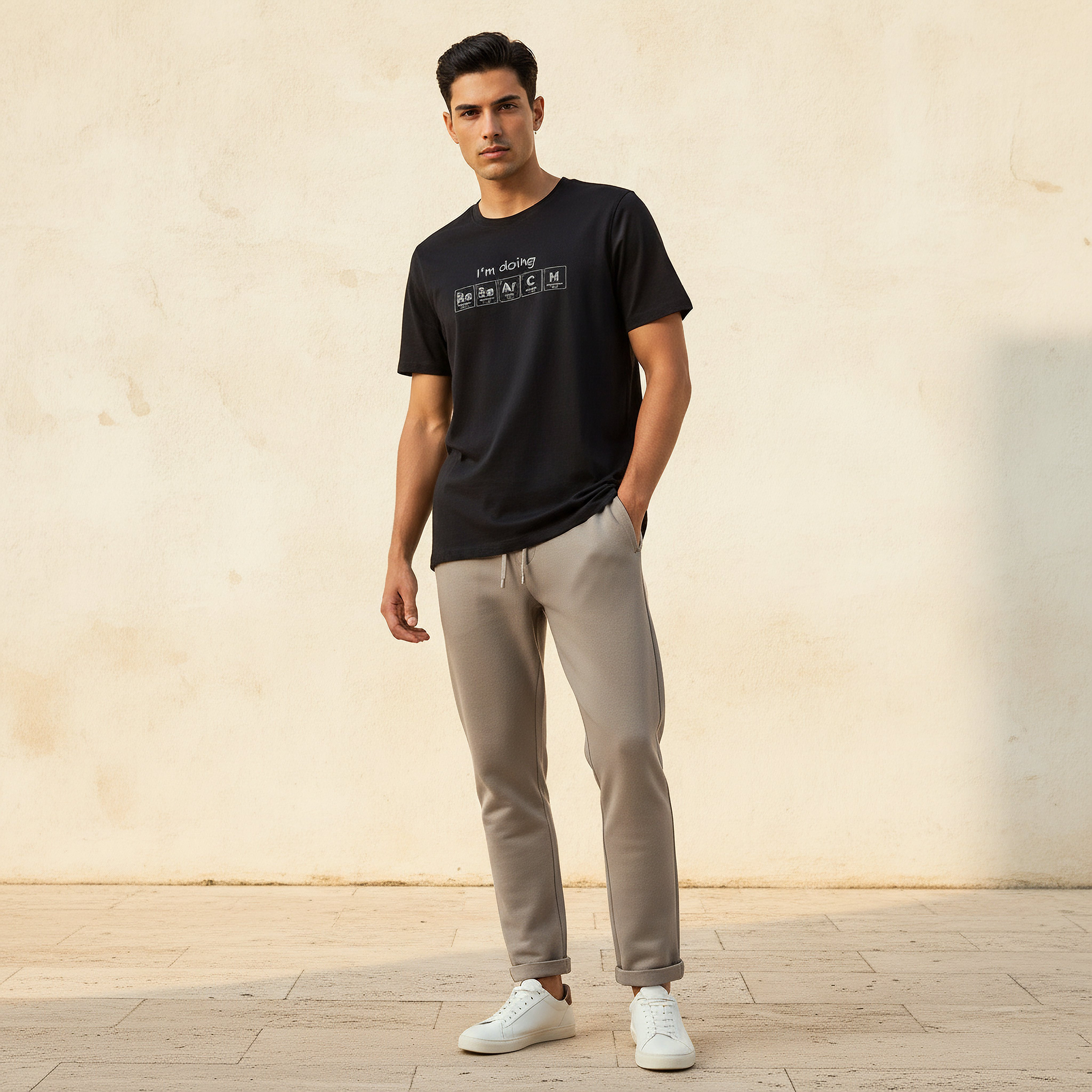 تيشيرت رجالي بقصة سليم وطبعات وياقة ضيقة وأكمام قصيرة-men-clothing-tshirtsandpolos-tshirts-image-3