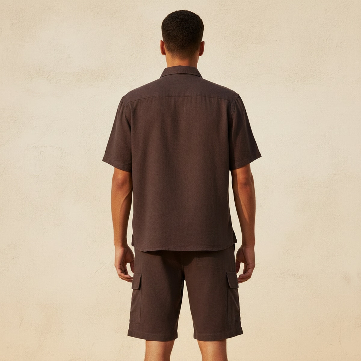 Men Regular Fit Collared Linen Blend Shirt-men-clothing-shirts-image-4