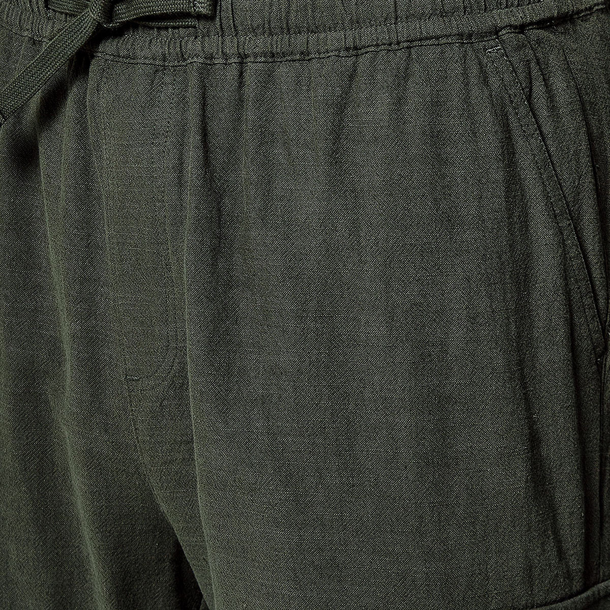 Men Regular Fit Linen Blend Cargo Shorts-men-clothing-bottoms-shorts-image-2