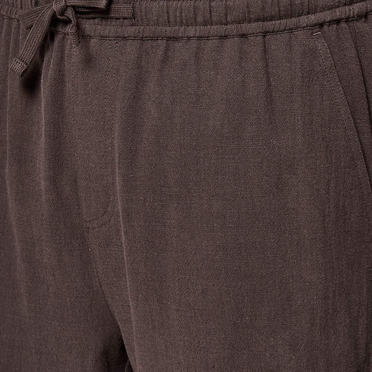 Men Regular Fit Linen Blend Cargo Shorts-men-clothing-bottoms-shorts-image-2