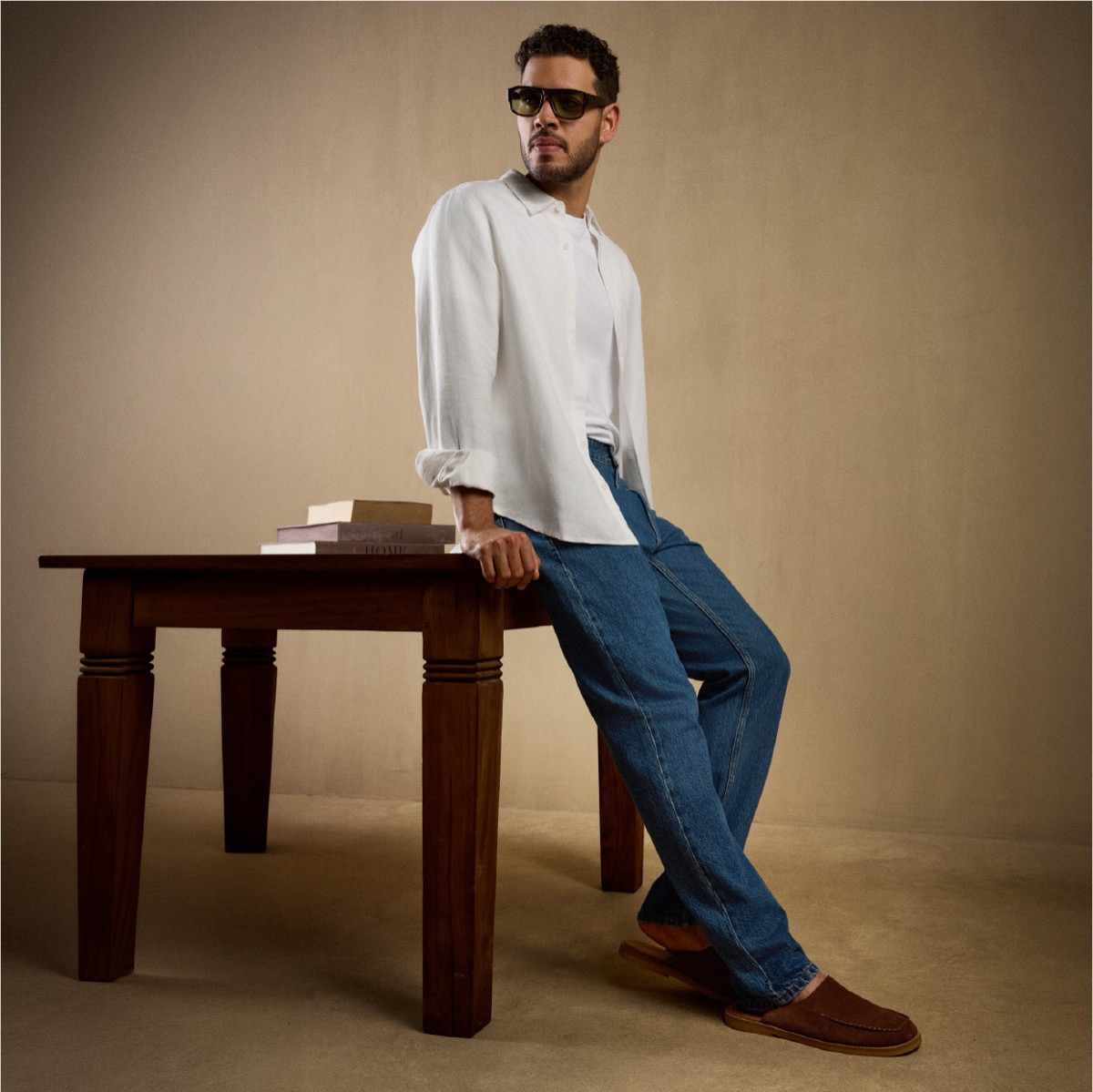Splash Basics Regular Fit Long Sleeves Linen Blend Shirt-men-clothing-shirts-image-1