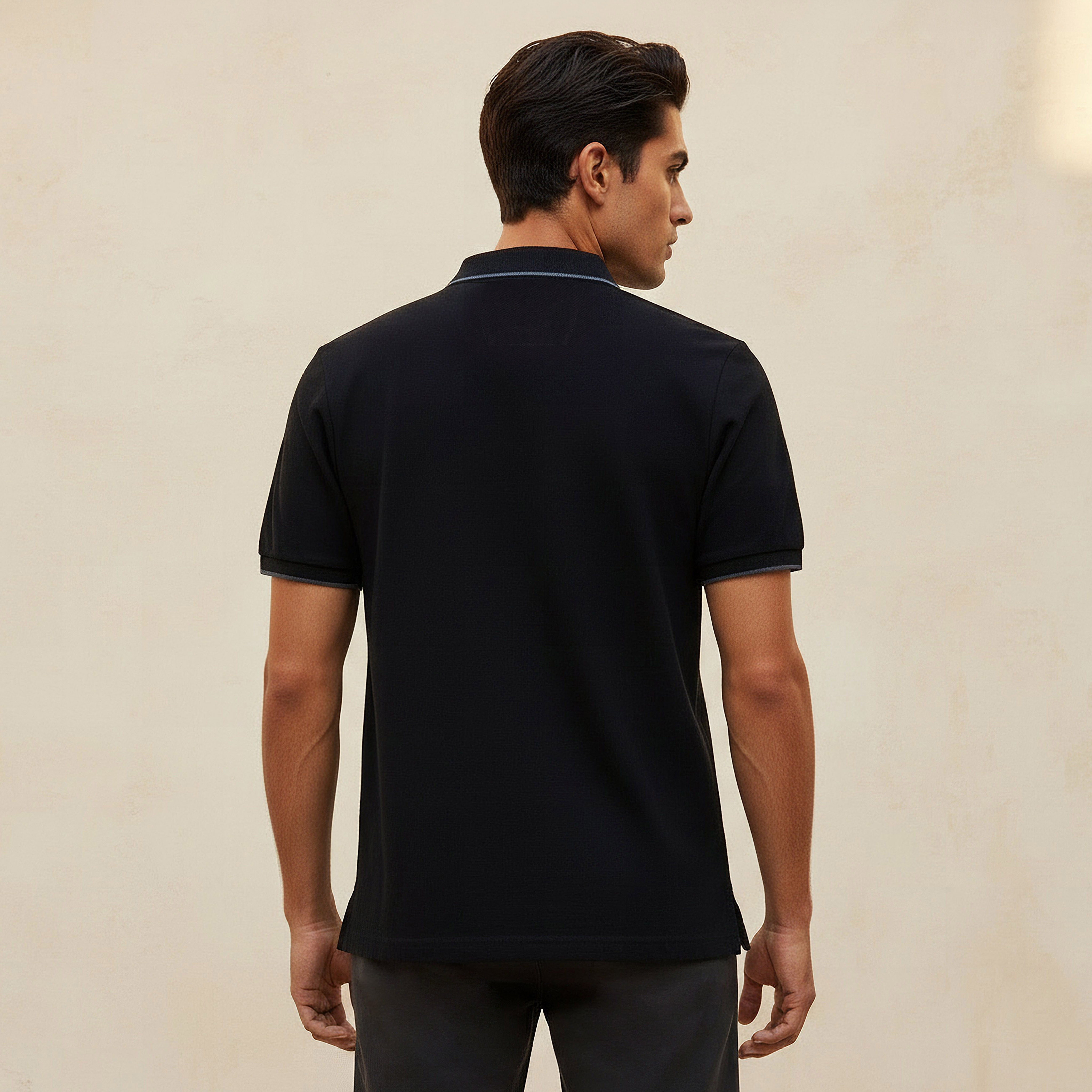 Men Short Sleeves Striped Pique Detail Polo T-shirt-men-clothing-tshirtsandpolos-polos-image-4