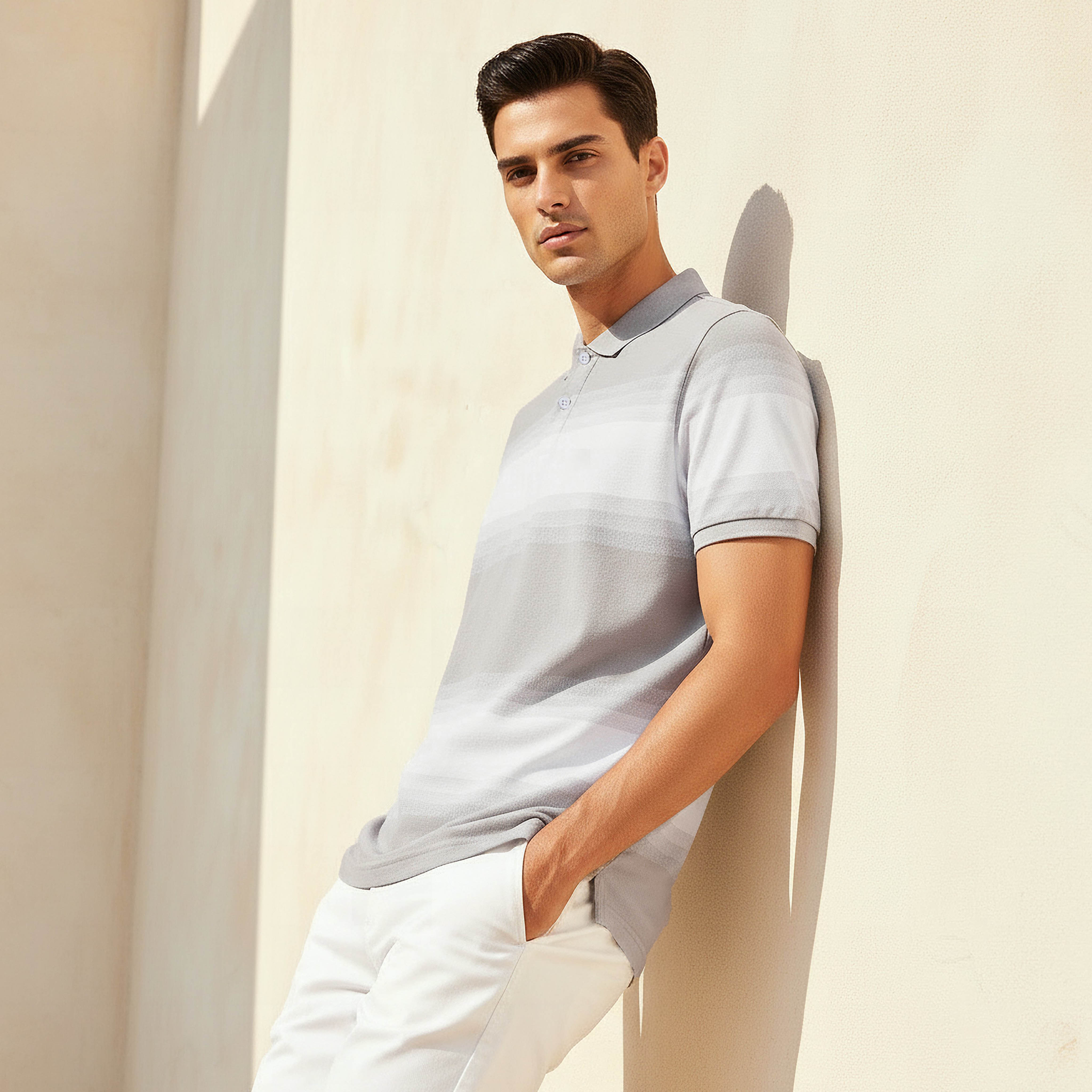 Men Short Sleeves Striped Polo T-shirt-men-clothing-tshirtsandpolos-polos-image-1
