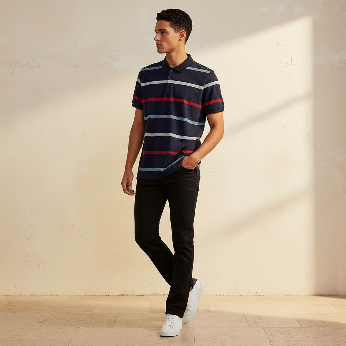Splash Basic Short Sleeves Striped Polo T-shirt-men-clothing-tshirtsandpolos-polos-image-3