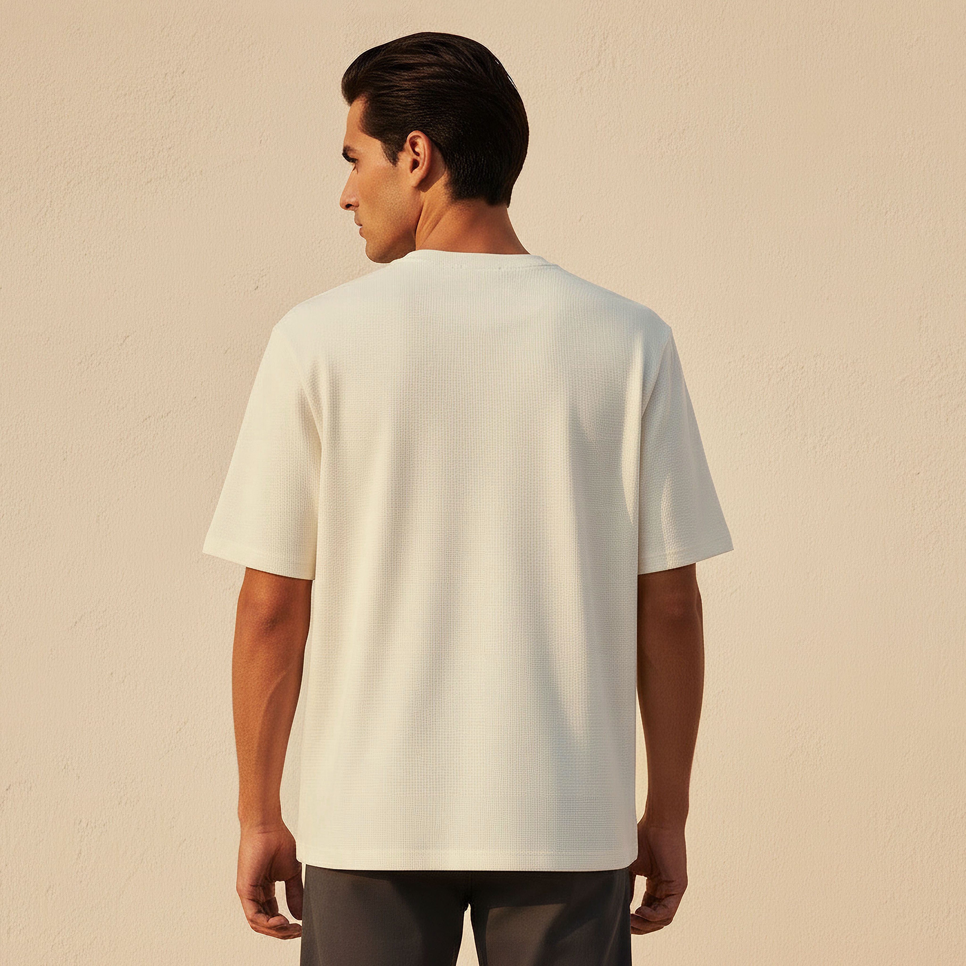 Men Relaxed Fit Crew Neck Short Sleeves Textured T-shirt-men-clothing-tshirtsandpolos-tshirts-image-4