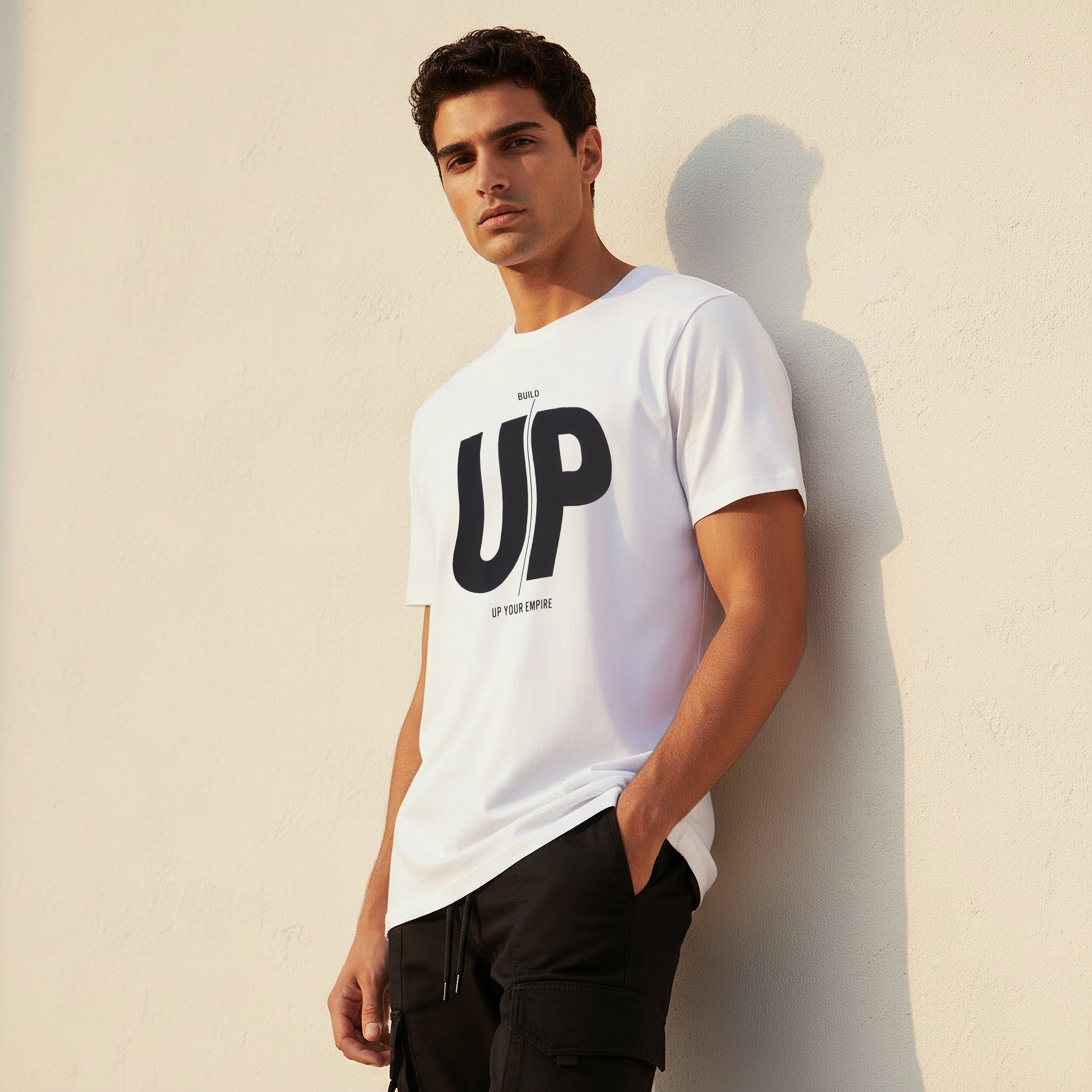 Men Slim Fit Crew Neck Short Sleeves Slogan Print T-shirt-men-clothing-tshirtsandpolos-tshirts-image-1