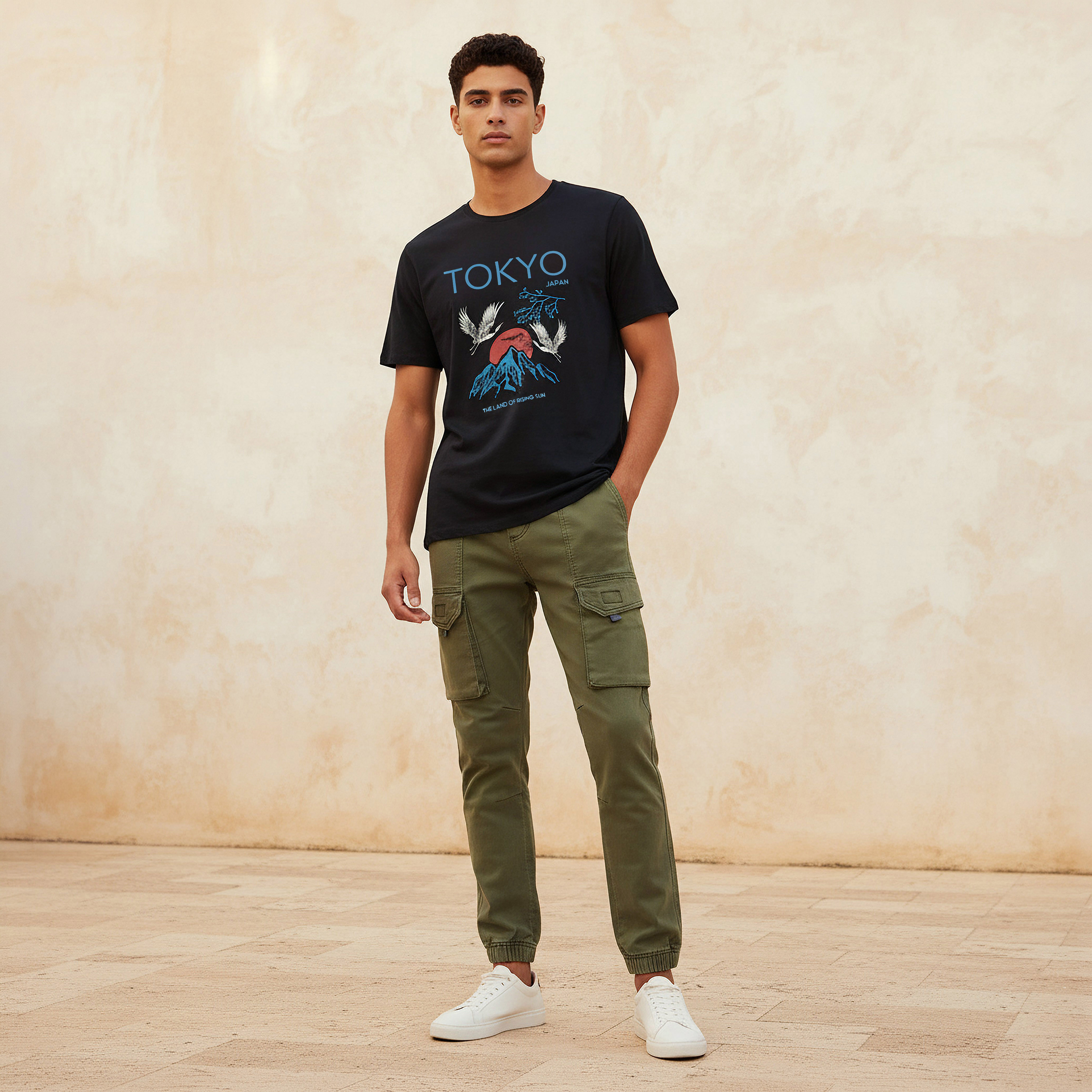 Men Slim Fit Crew Neck Short Sleeves Tokyo Print T-shirt-PROMO_SP_KSA_3_BUY2FORSAR49_130625-image-3