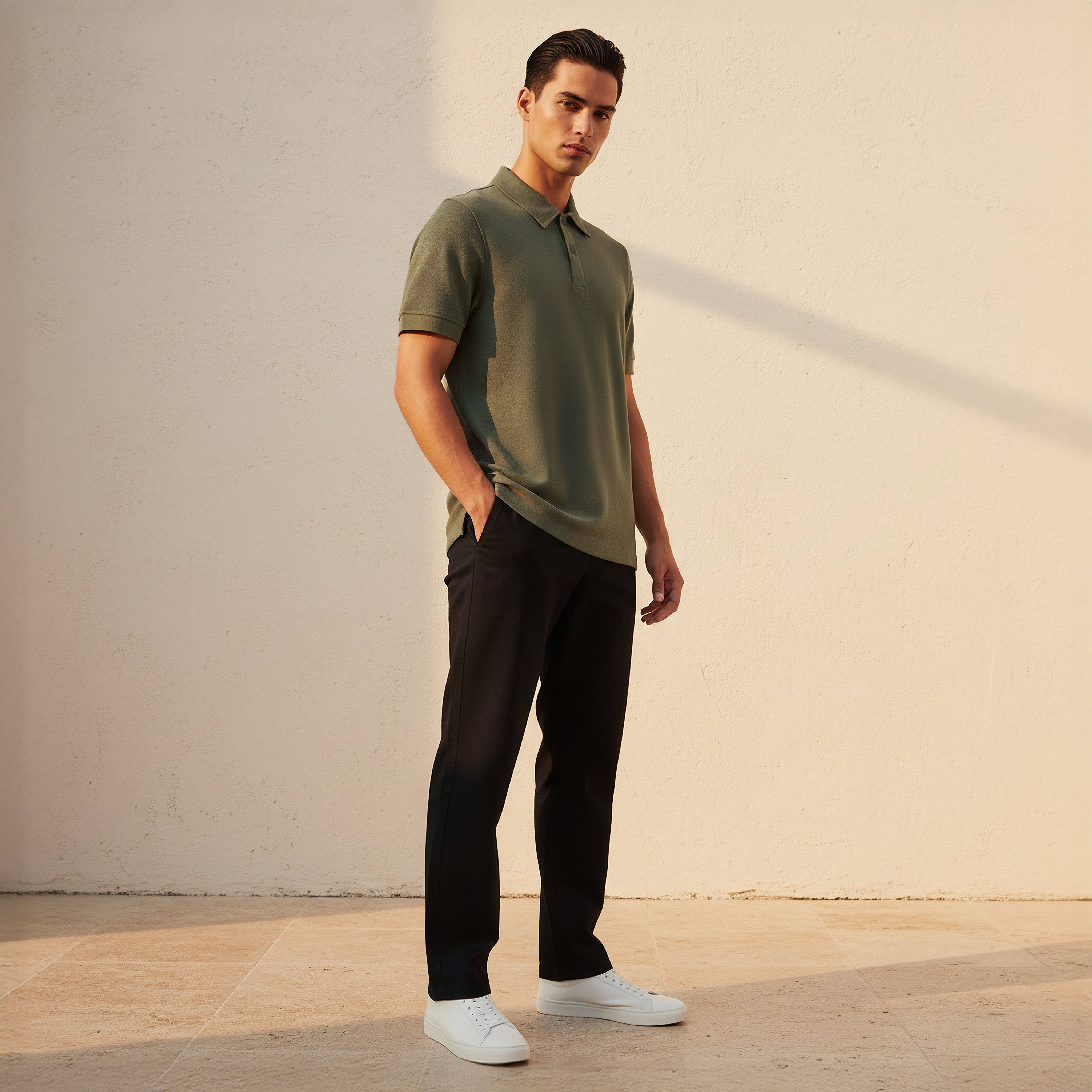 Men Short Sleeve Textured Polo T-shirt-men-clothing-tshirtsandpolos-polos-image-3