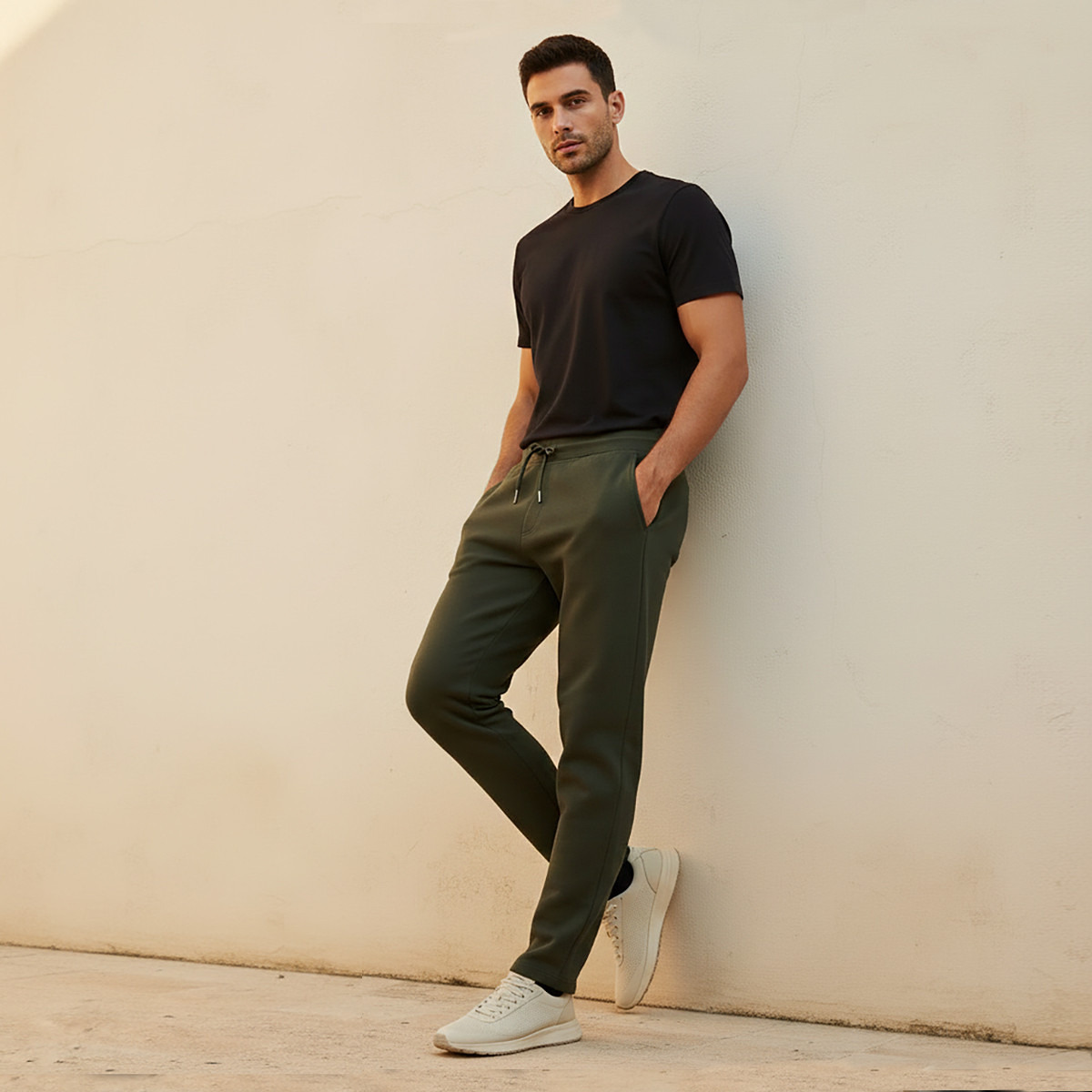 Men Regular Fit Scuba Joggers with Drawstring Closure-men-clothing-bottoms-joggers-image-3