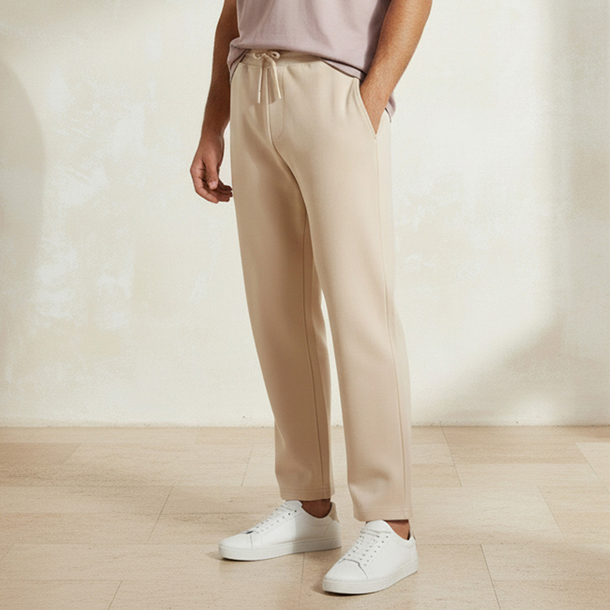 Men Regular Fit Scuba Joggers with Drawstring Closure-men-clothing-bottoms-joggers-image-1