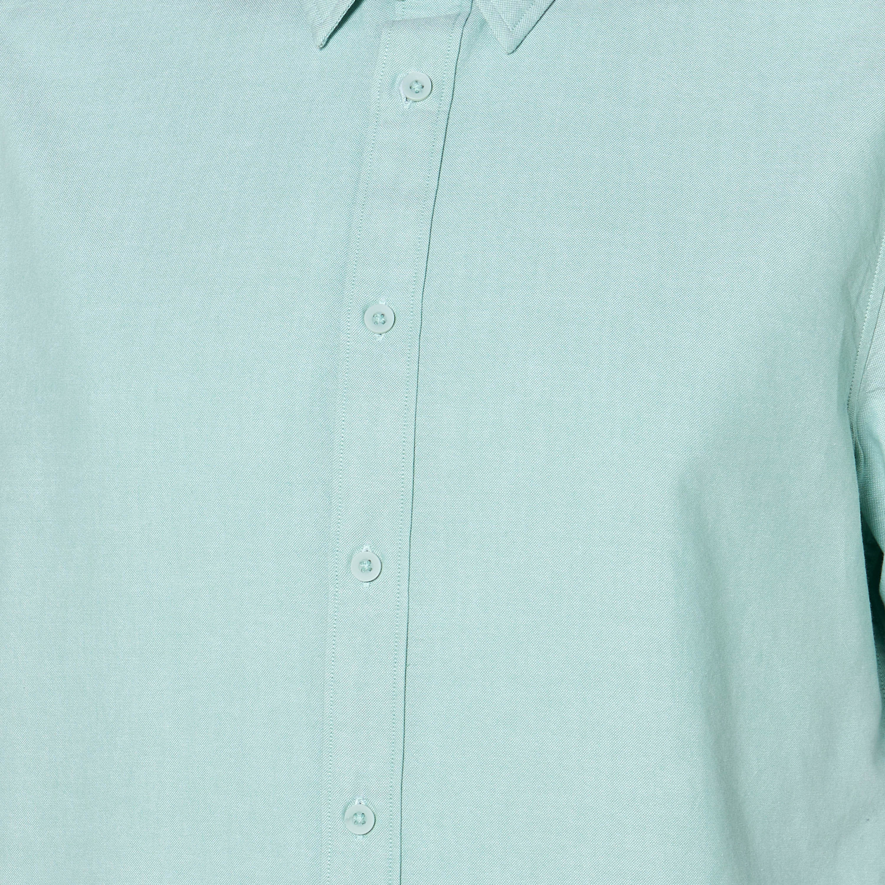 Men Regular Fit Collared Short Sleeves Oxford Shirt-men-clothing-shirts-image-2